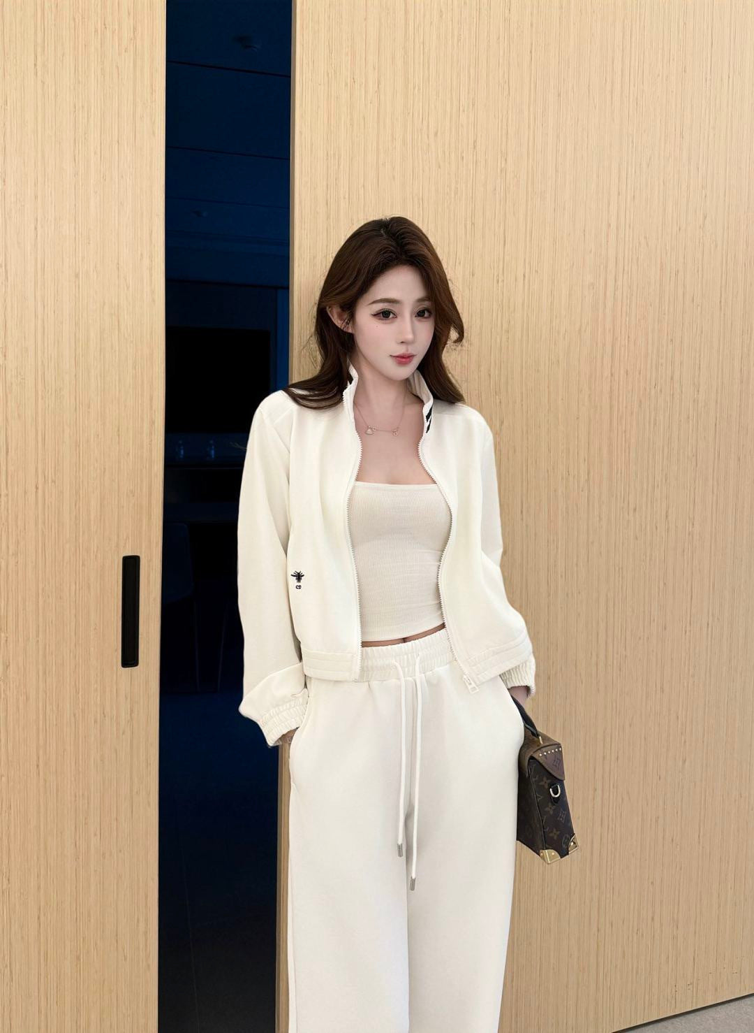 26SS NEW bee embroidery jacket+straight pants set