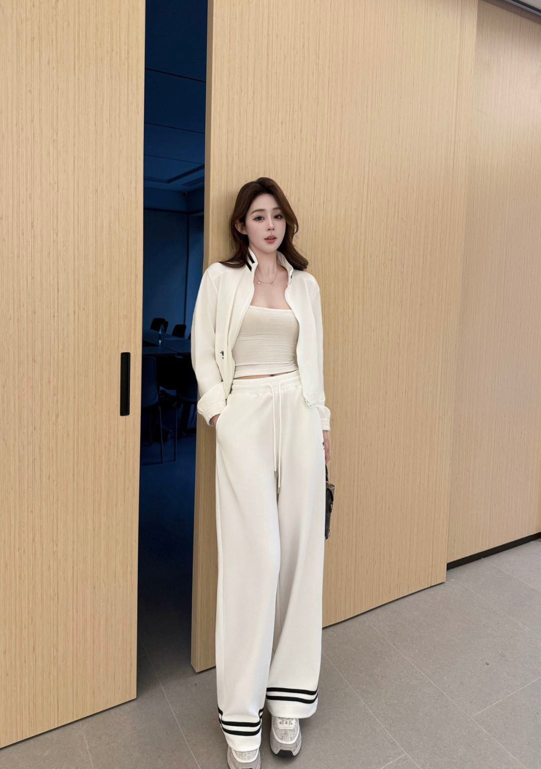 26SS NEW bee embroidery jacket+straight pants set