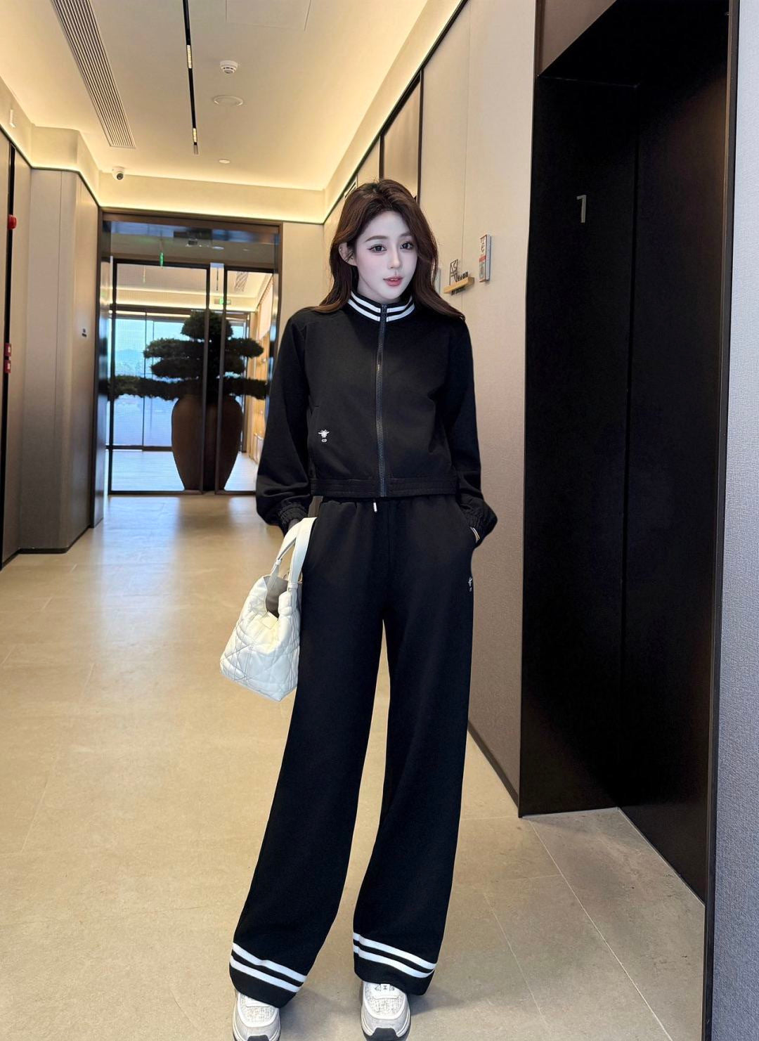 26SS NEW bee embroidery jacket+straight pants set