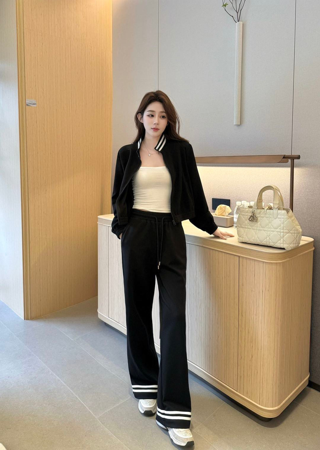 26SS NEW bee embroidery jacket+straight pants set