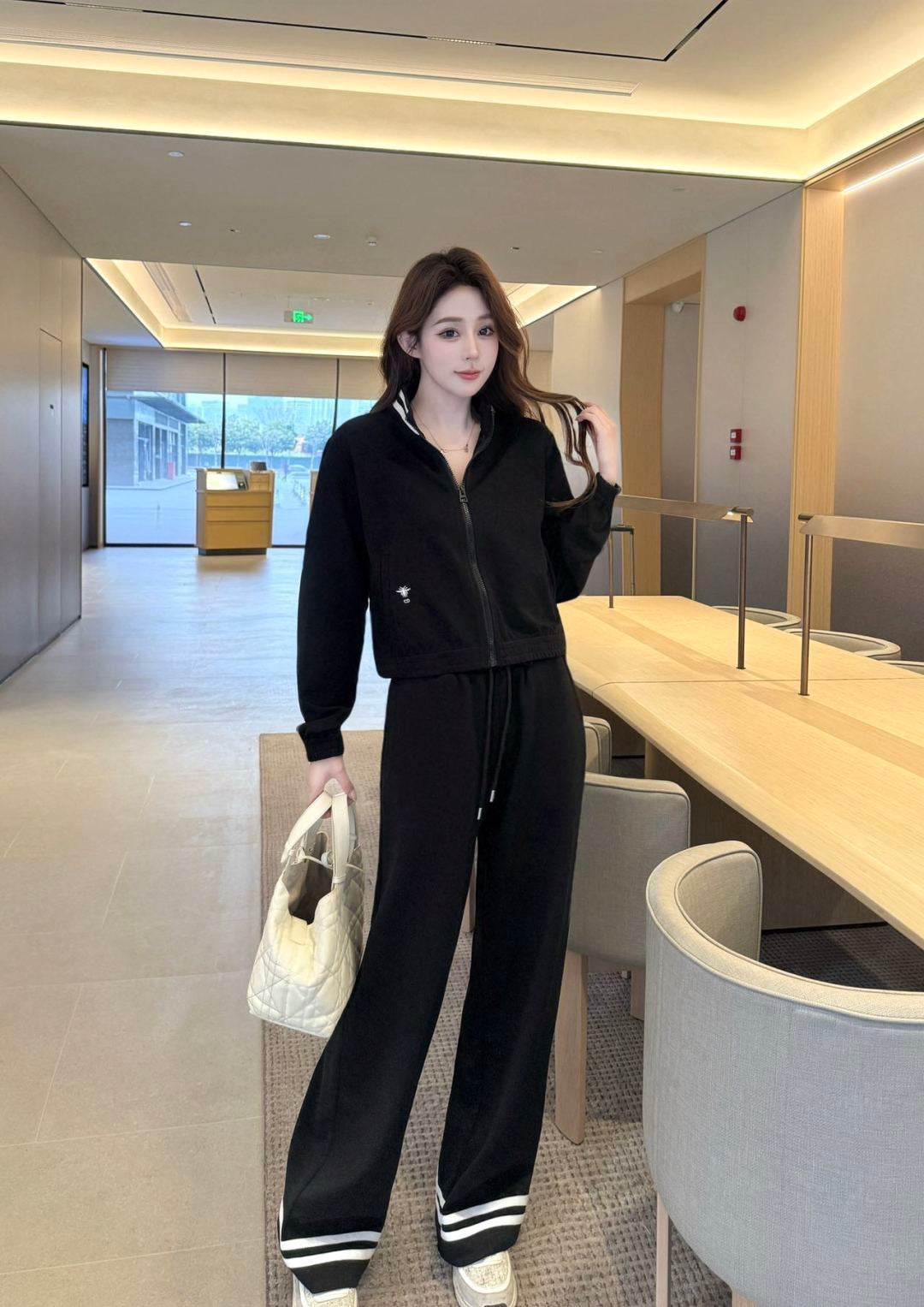 26SS NEW bee embroidery jacket+straight pants set