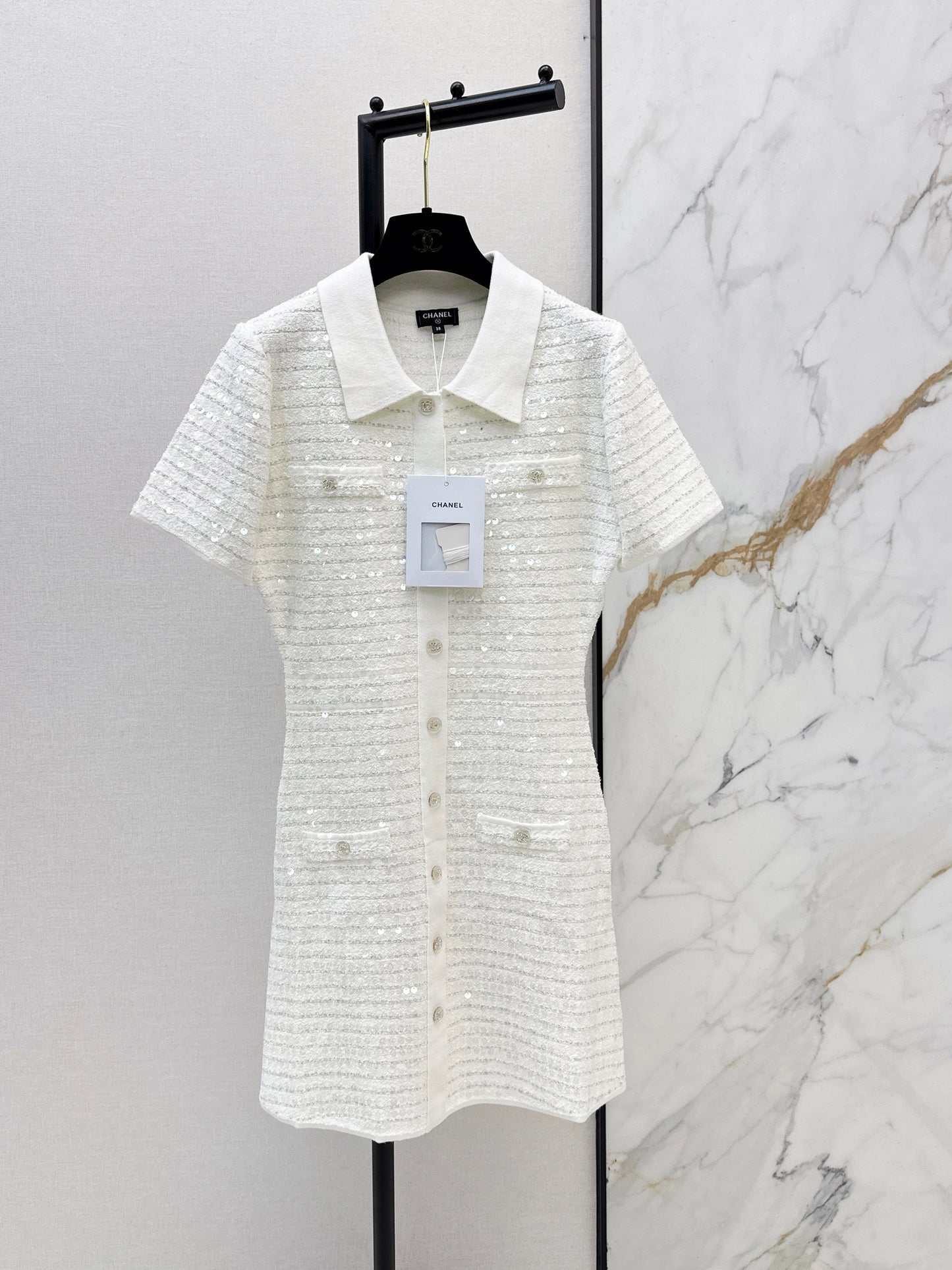 26SS NEW sequin knitted dress