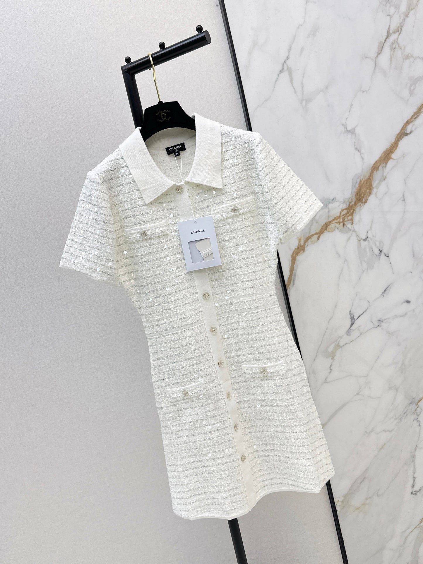 26SS NEW sequin knitted dress