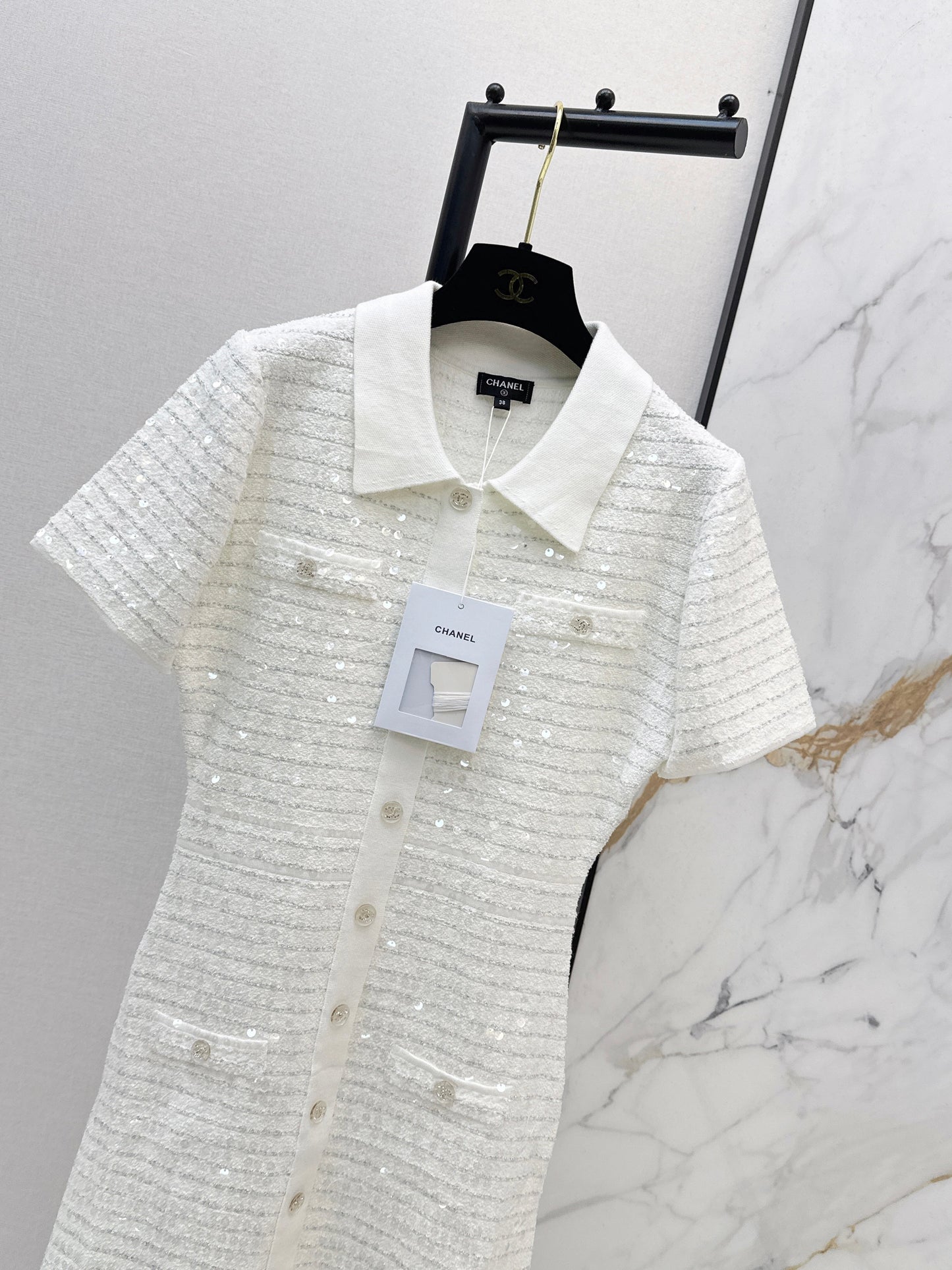 26SS NEW sequin knitted dress