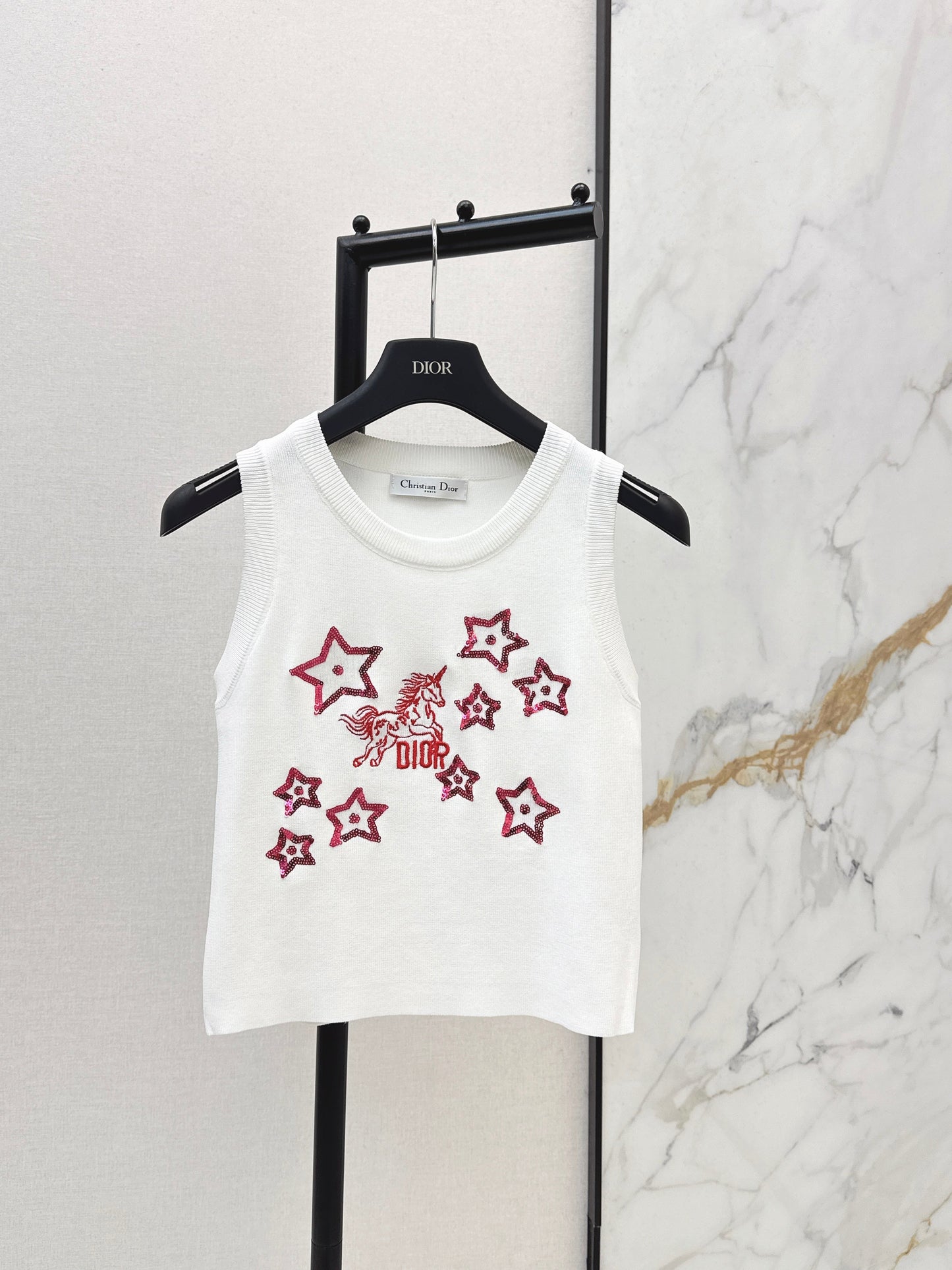 26SS NEW embroidery knitted vest