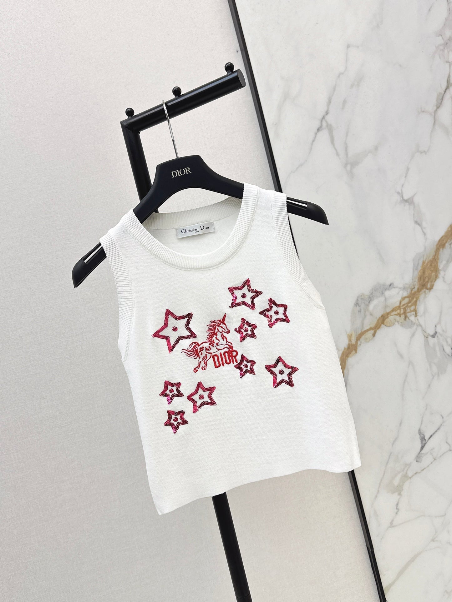 26SS NEW embroidery knitted vest