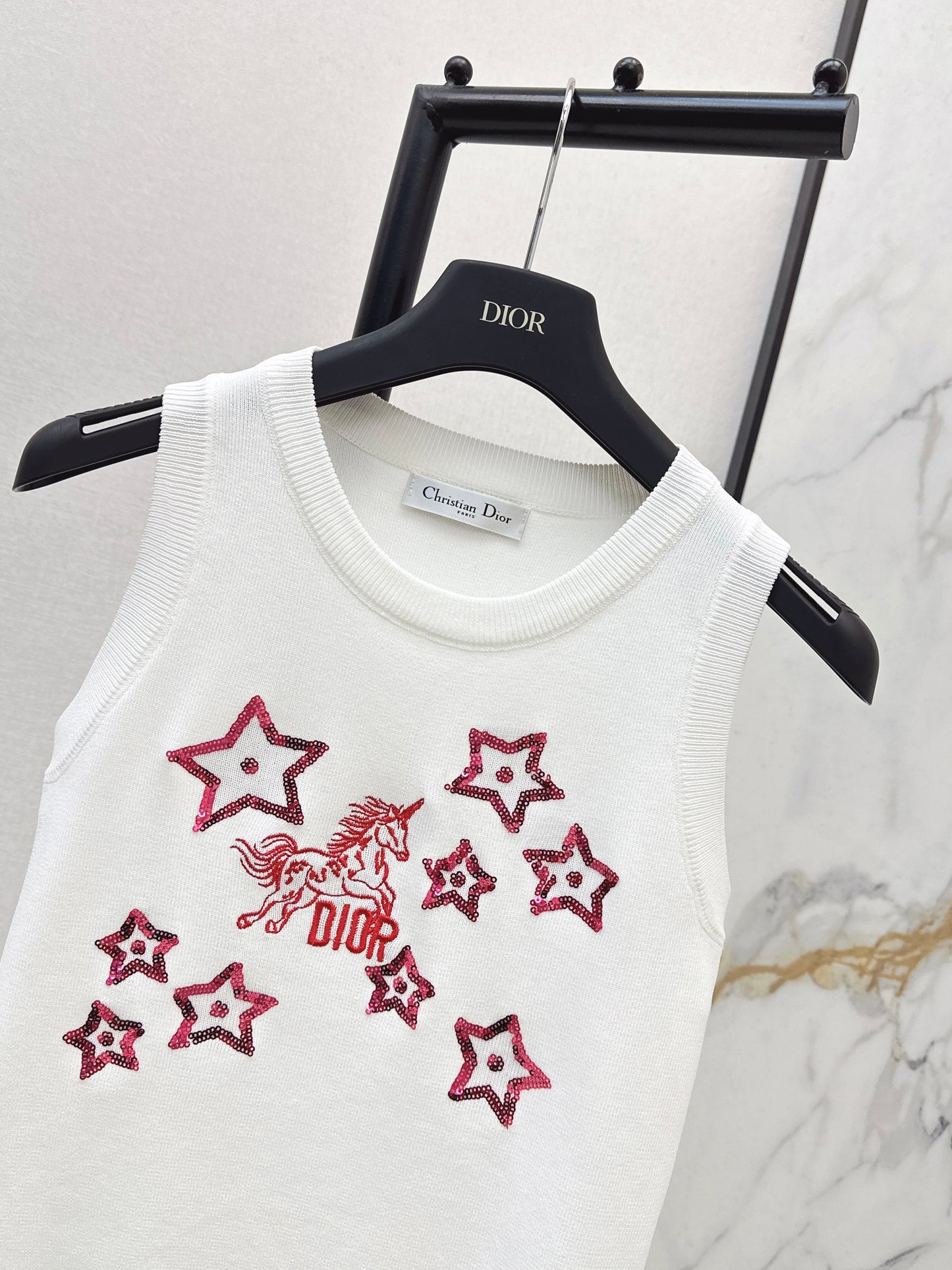 26SS NEW embroidery knitted vest