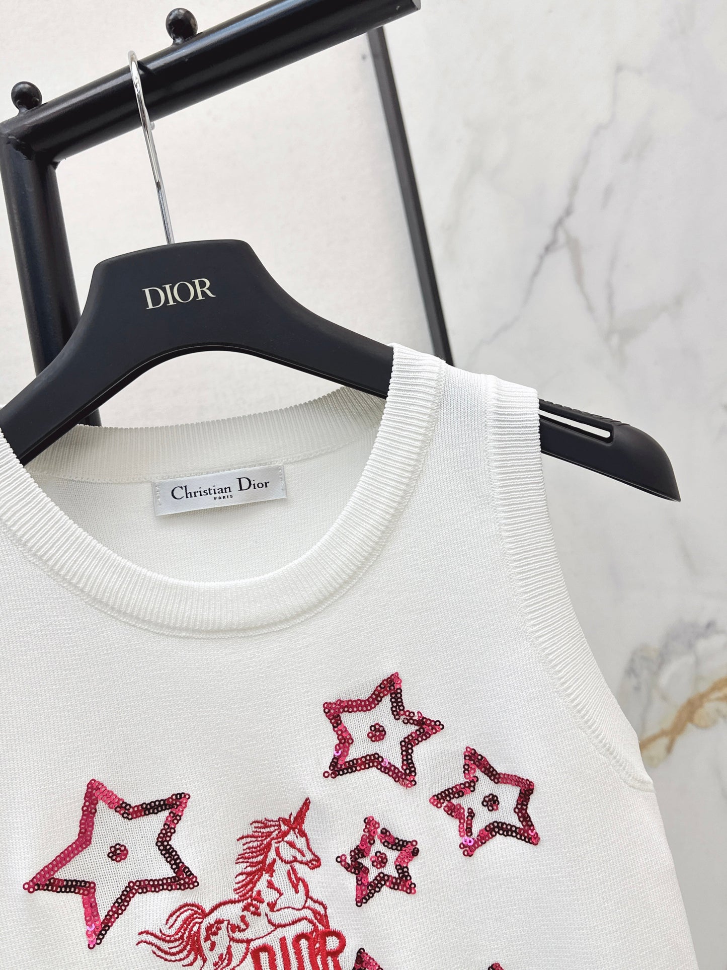 26SS NEW embroidery knitted vest