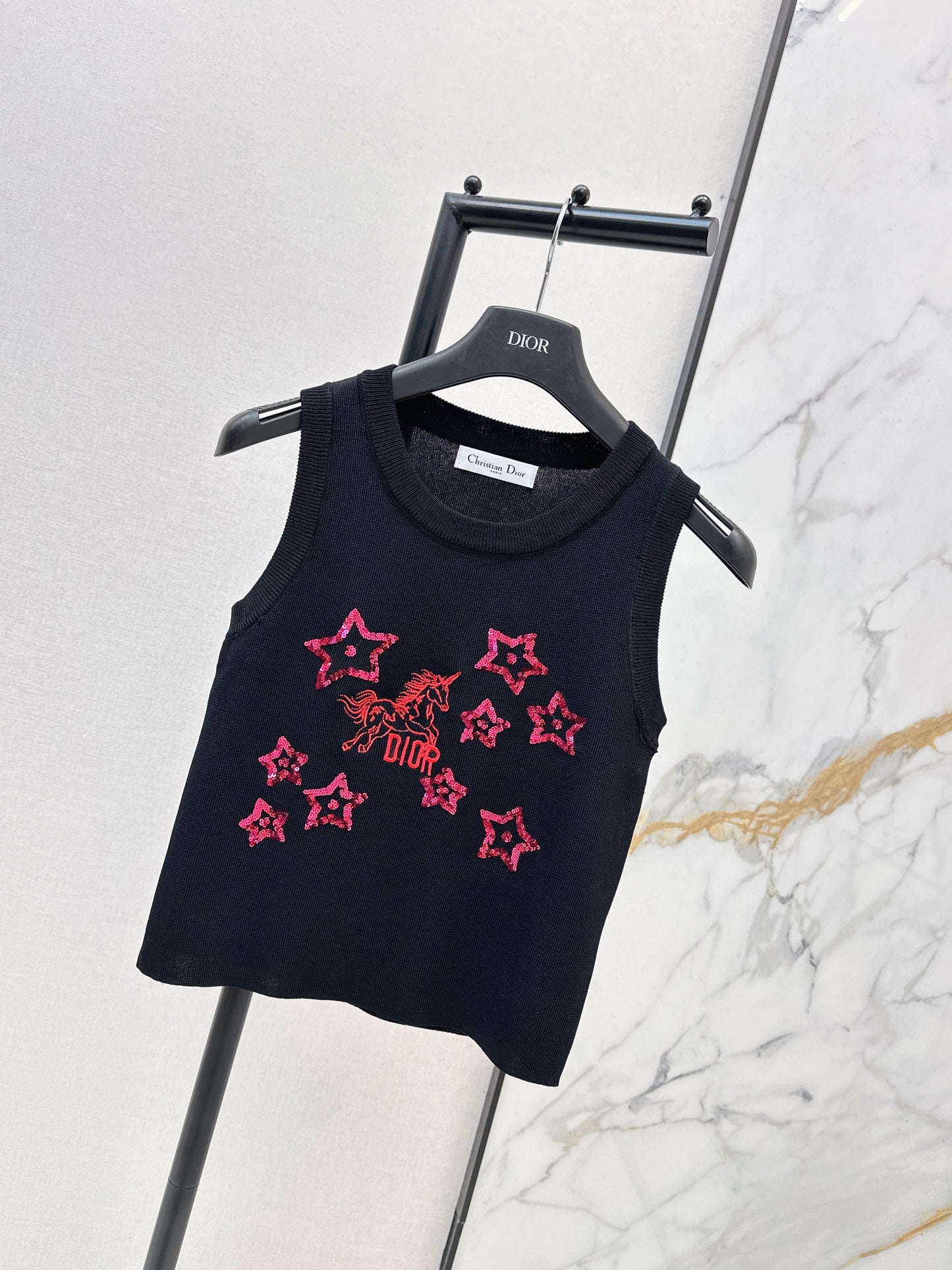 26SS NEW embroidery knitted vest