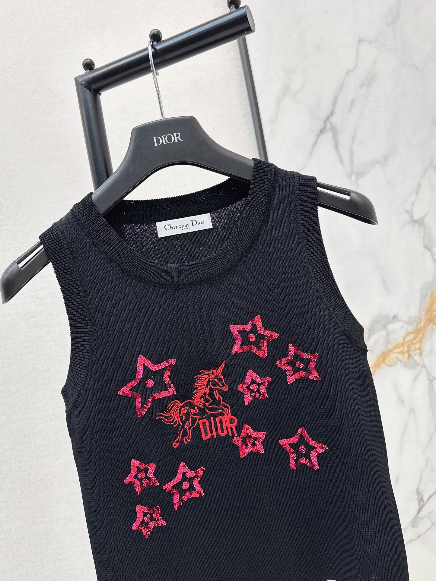 26SS NEW embroidery knitted vest