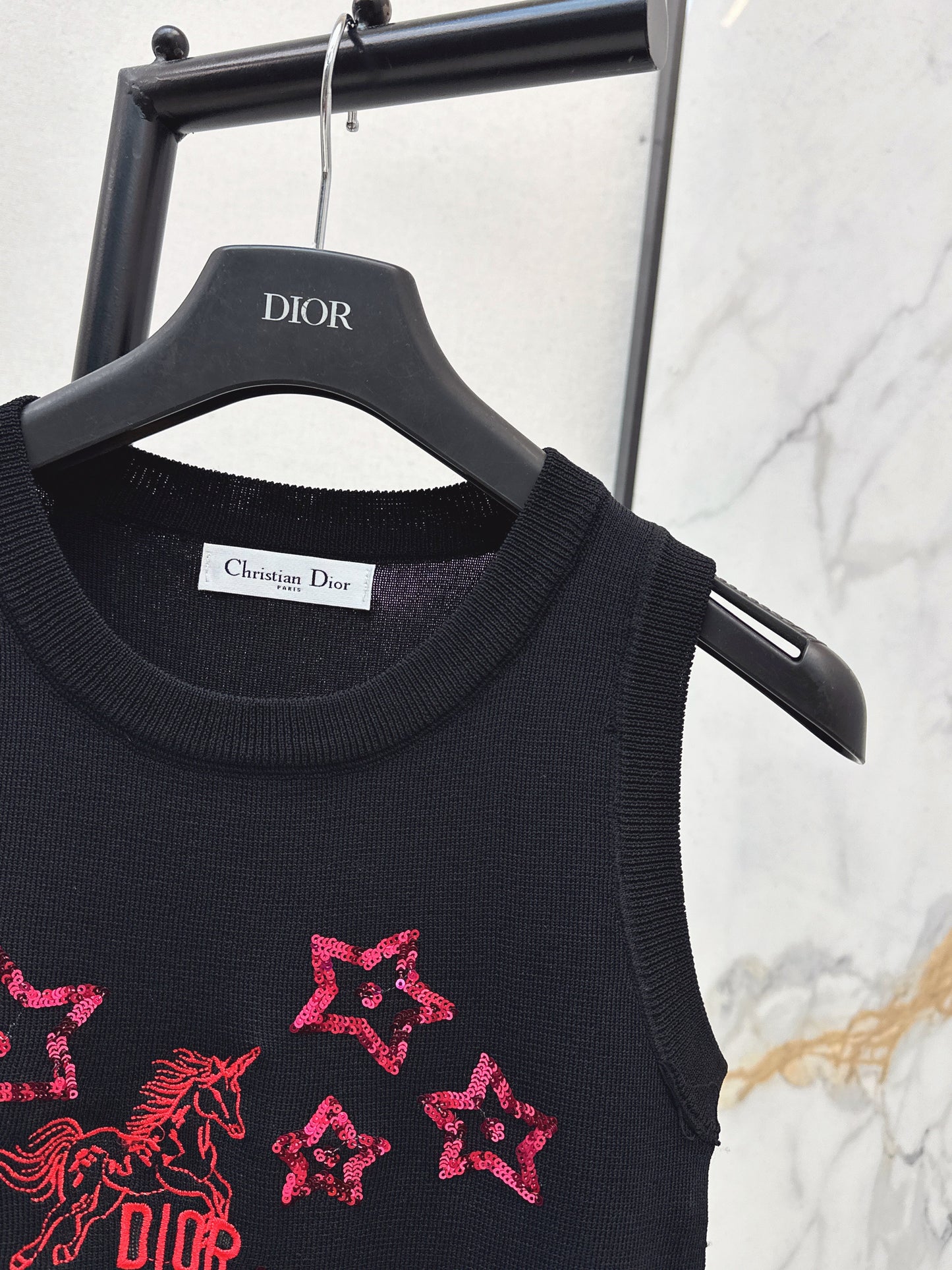26SS NEW embroidery knitted vest