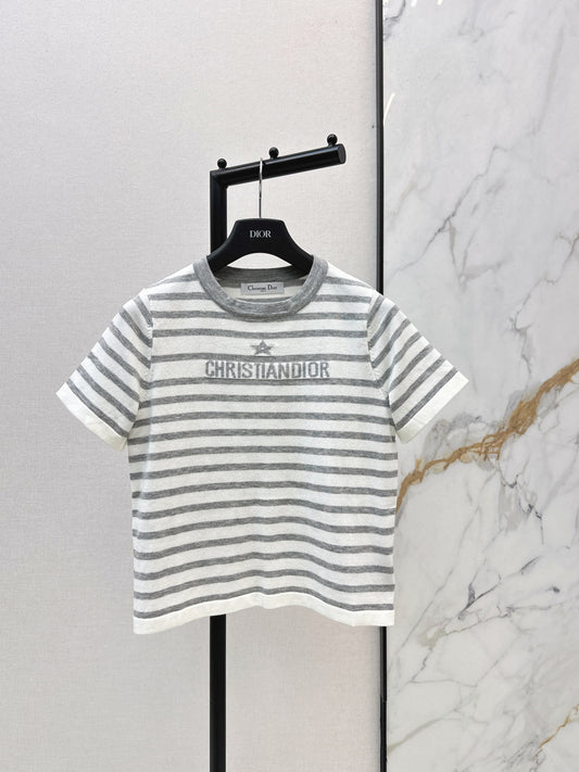 26SS NEW stripe short sleeve knitwear