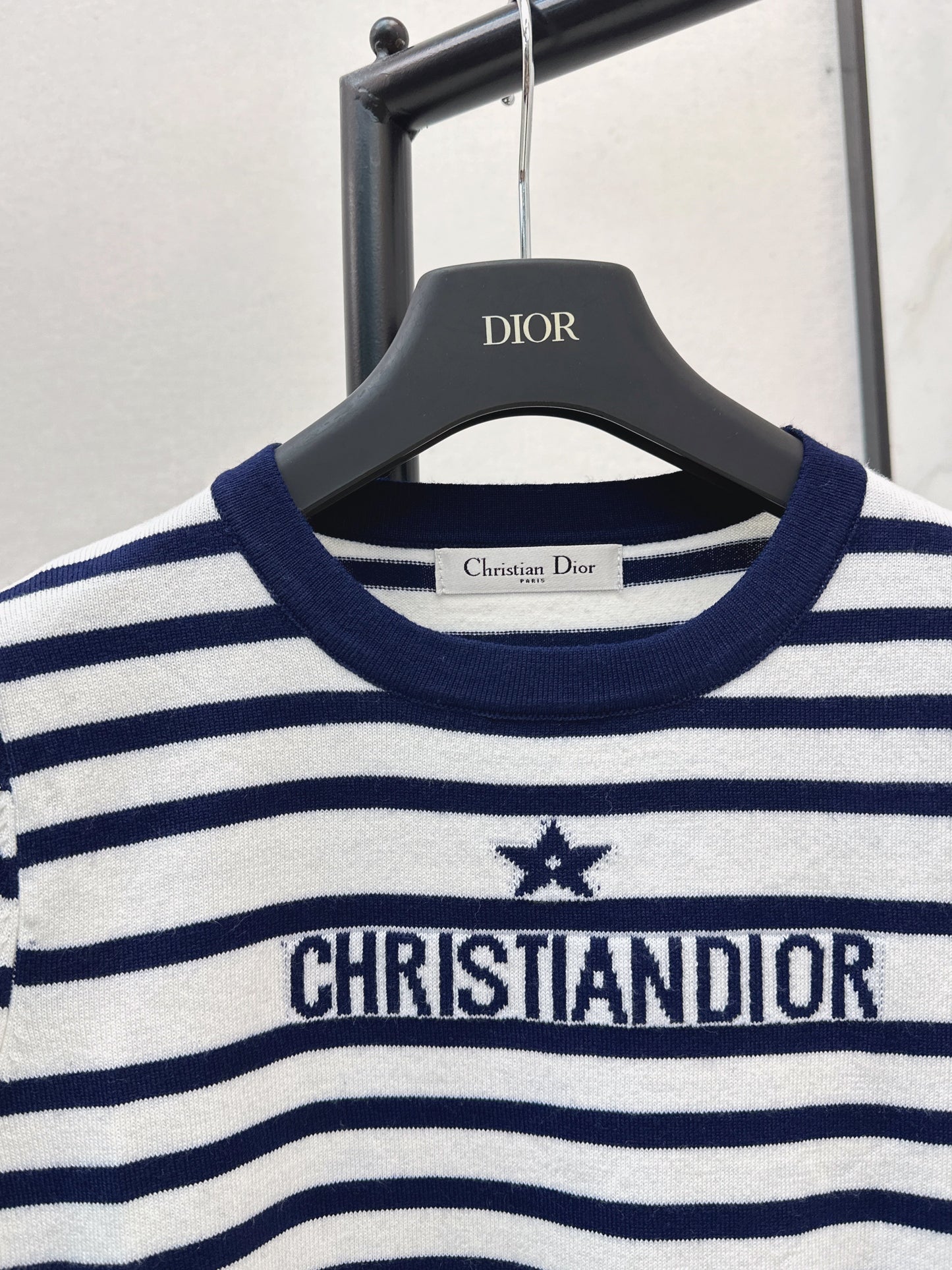 26SS NEUES gestreiftes Kurzarm-Strickteil