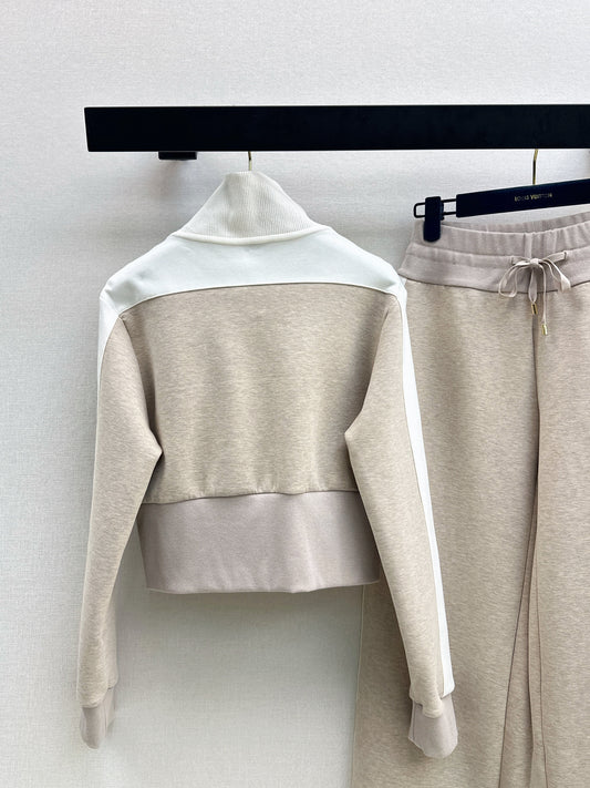 26SS NEW contract stand-collar jacket+straight pants sets