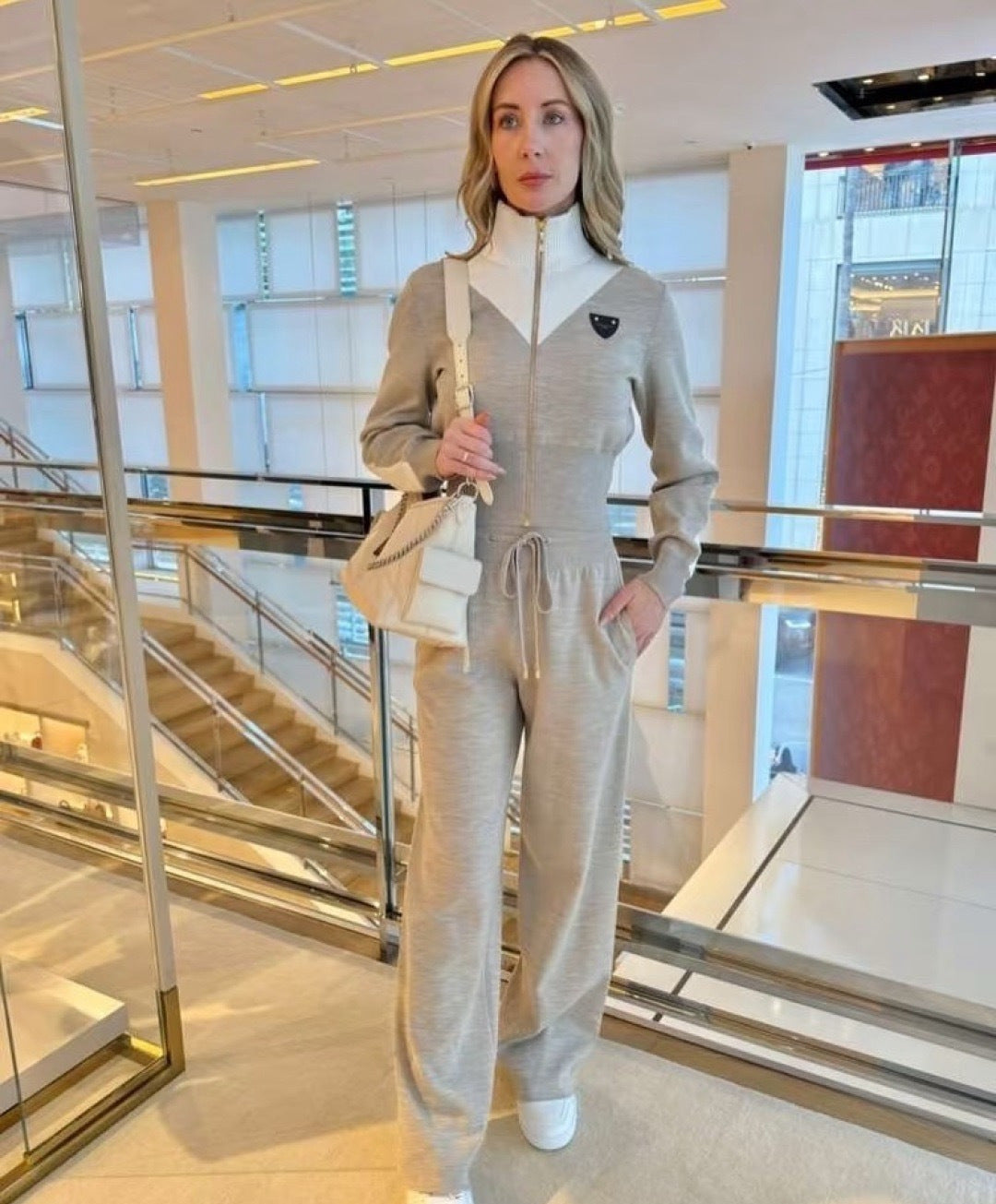 26SS NEW contract stand-collar jacket+straight pants sets