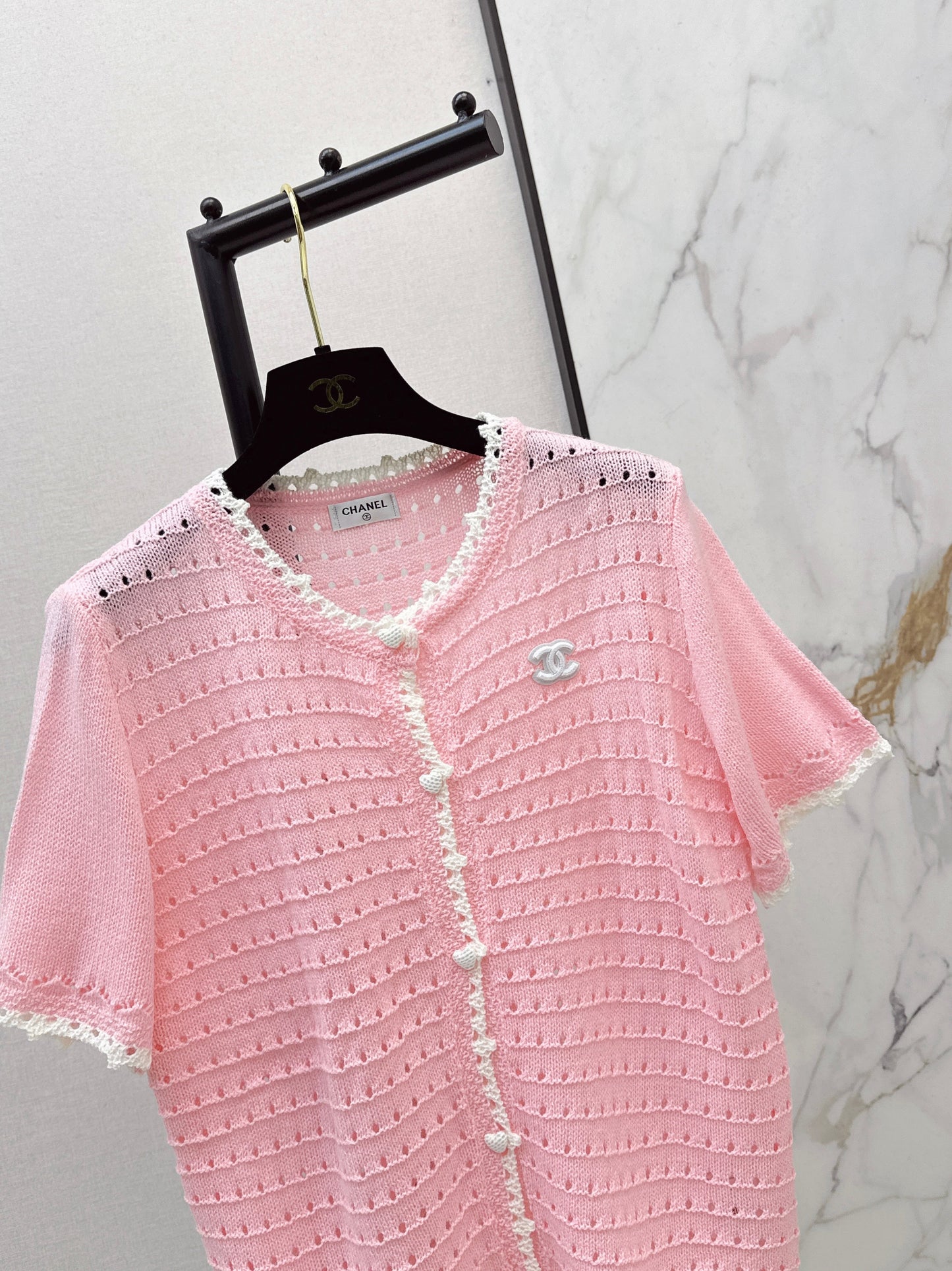 26SS NEW hollow short sleeve knitwear