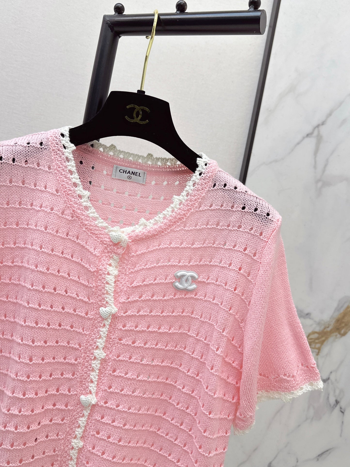 26SS NEW hollow short sleeve knitwear