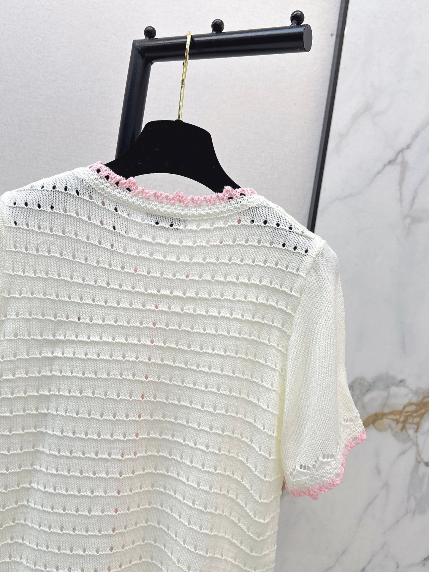 26SS NEW hollow short sleeve knitwear