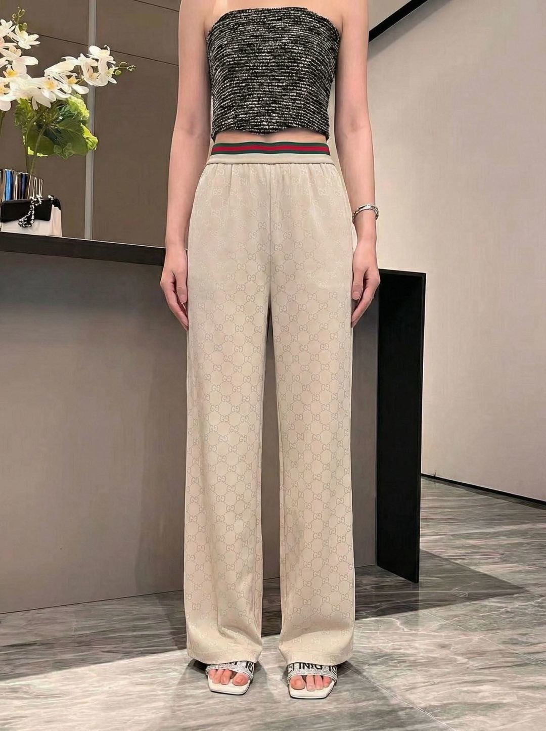 26SS NEW print wide-leg pants
