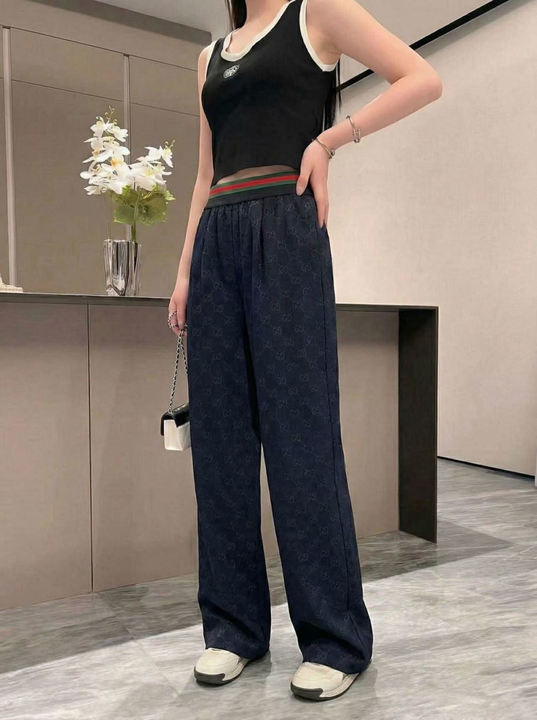 26SS NEW print wide-leg pants
