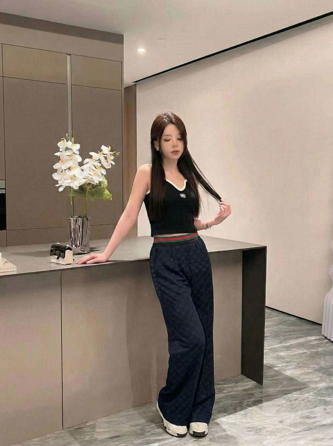 26SS NEW print wide-leg pants