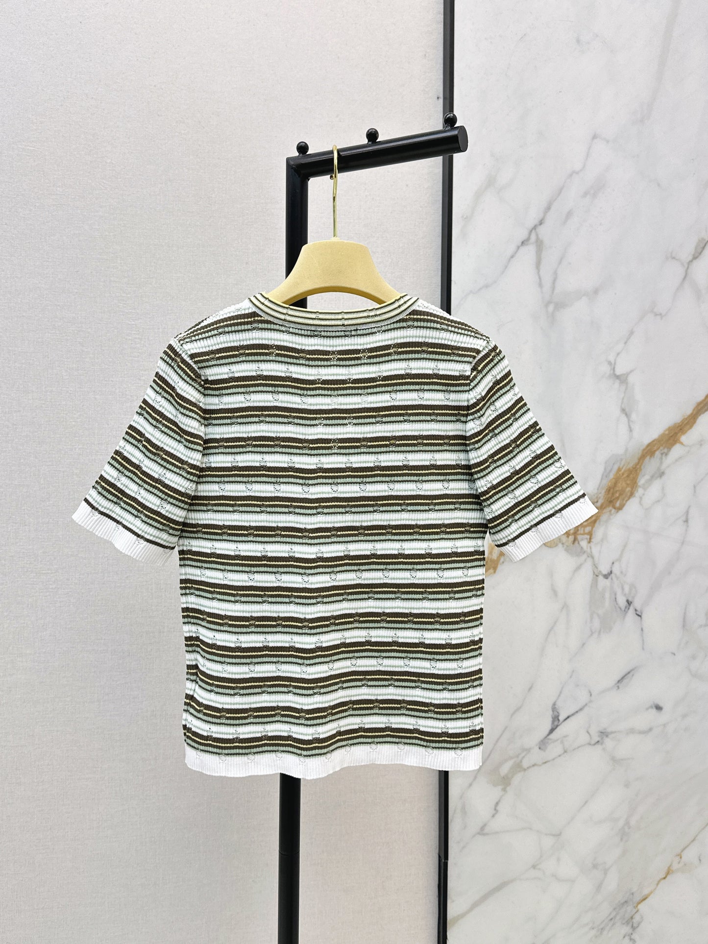 26SS NEW stripe short sleeve kini cardigan