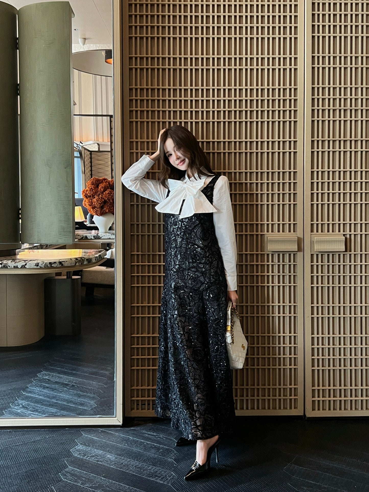 26SS NEW Classic black and white matching suit