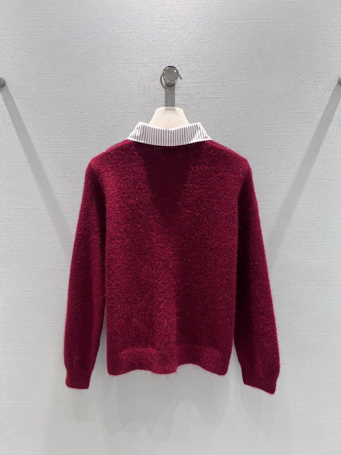 🔥HOT🔥26SS NEW Contrast color love diamond lapel knitted long-sleeved cardigan