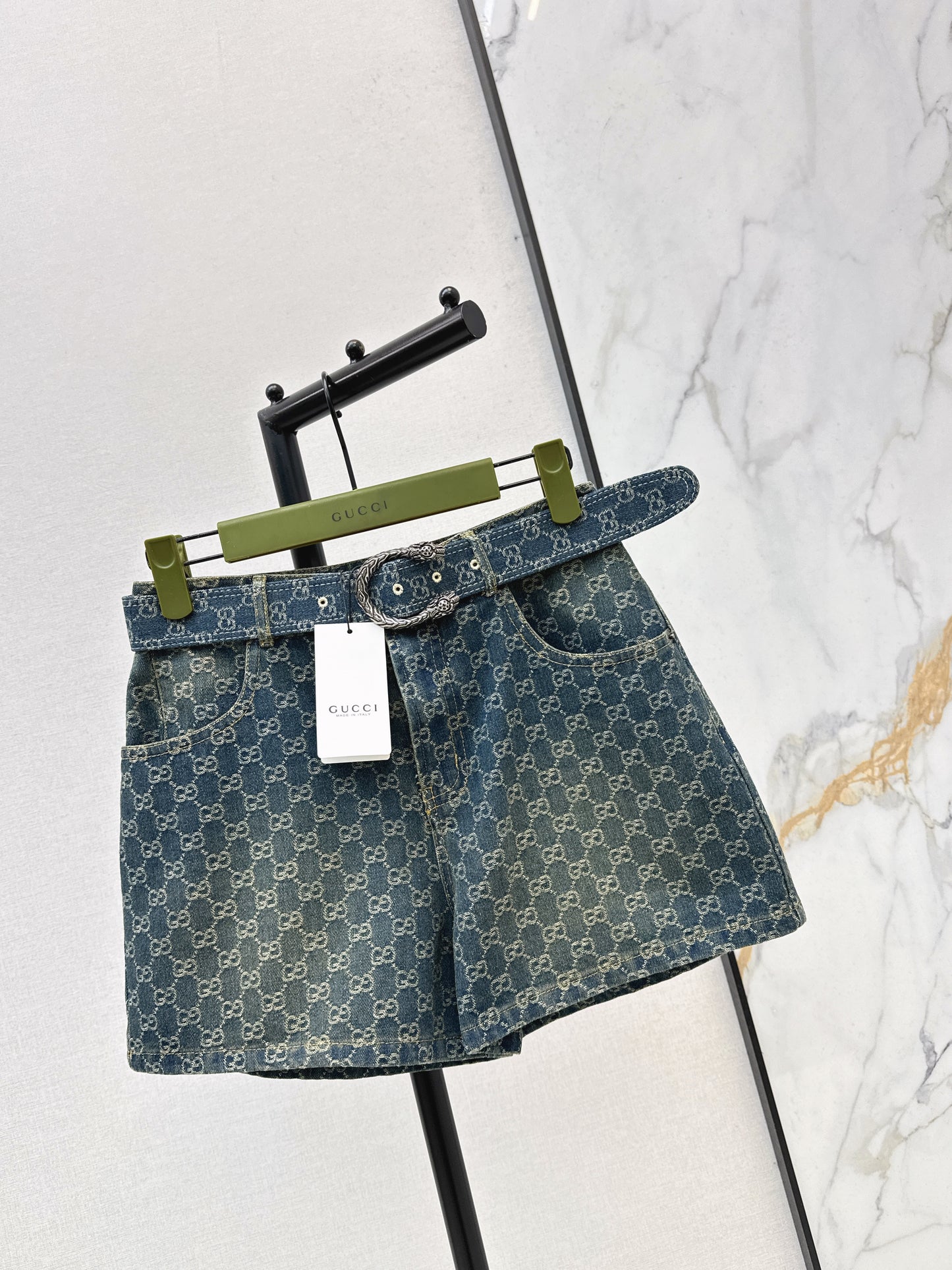26SS NEW logo jacquard denim shorts