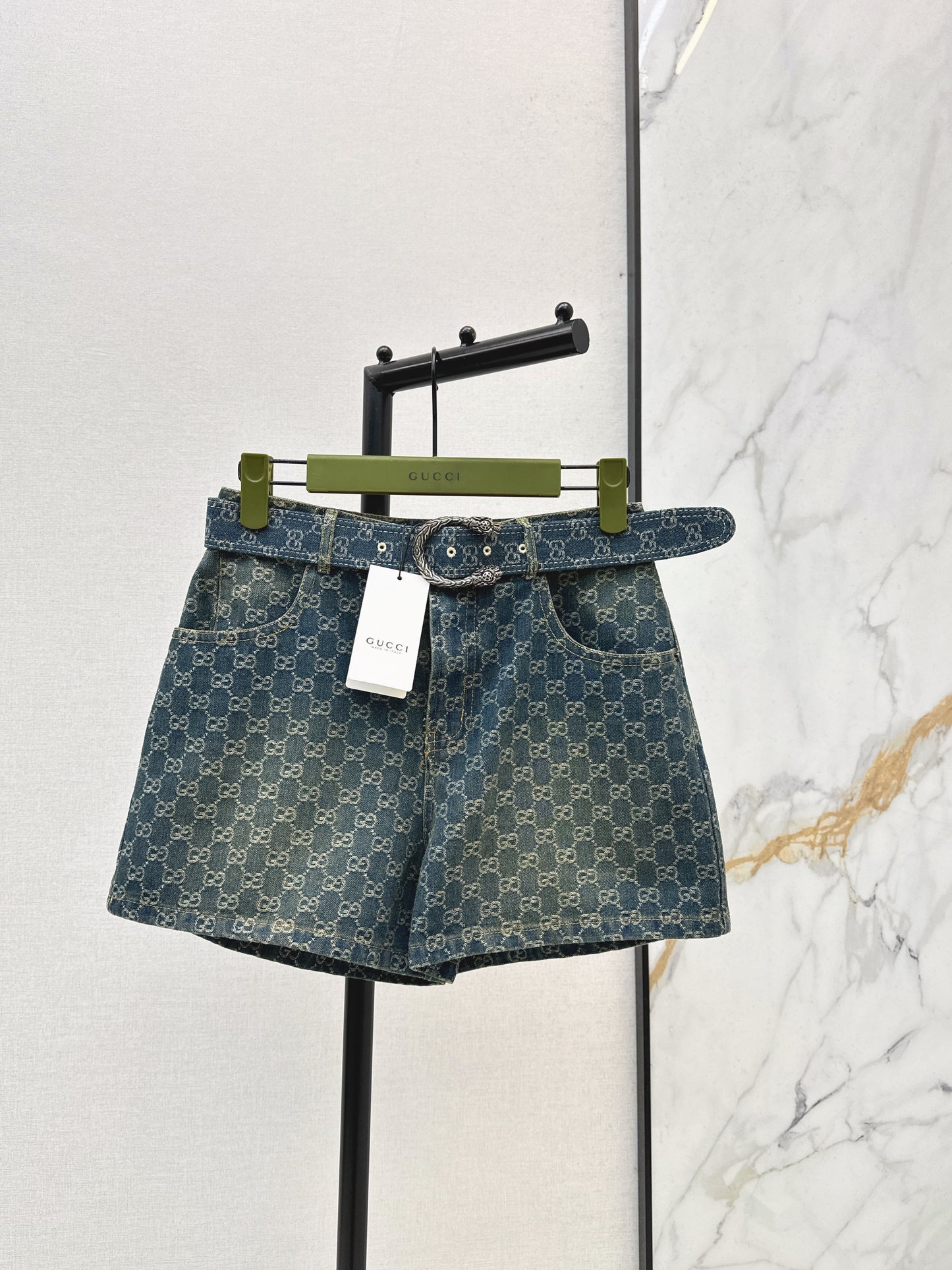 26SS NEW logo jacquard denim shorts