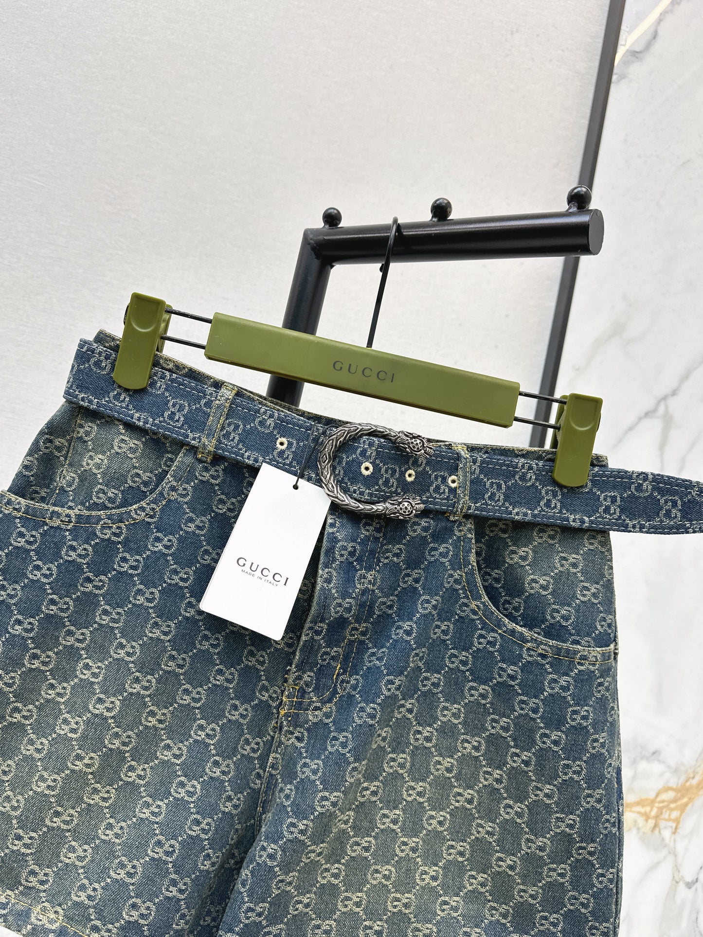 26SS NEW logo jacquard denim shorts