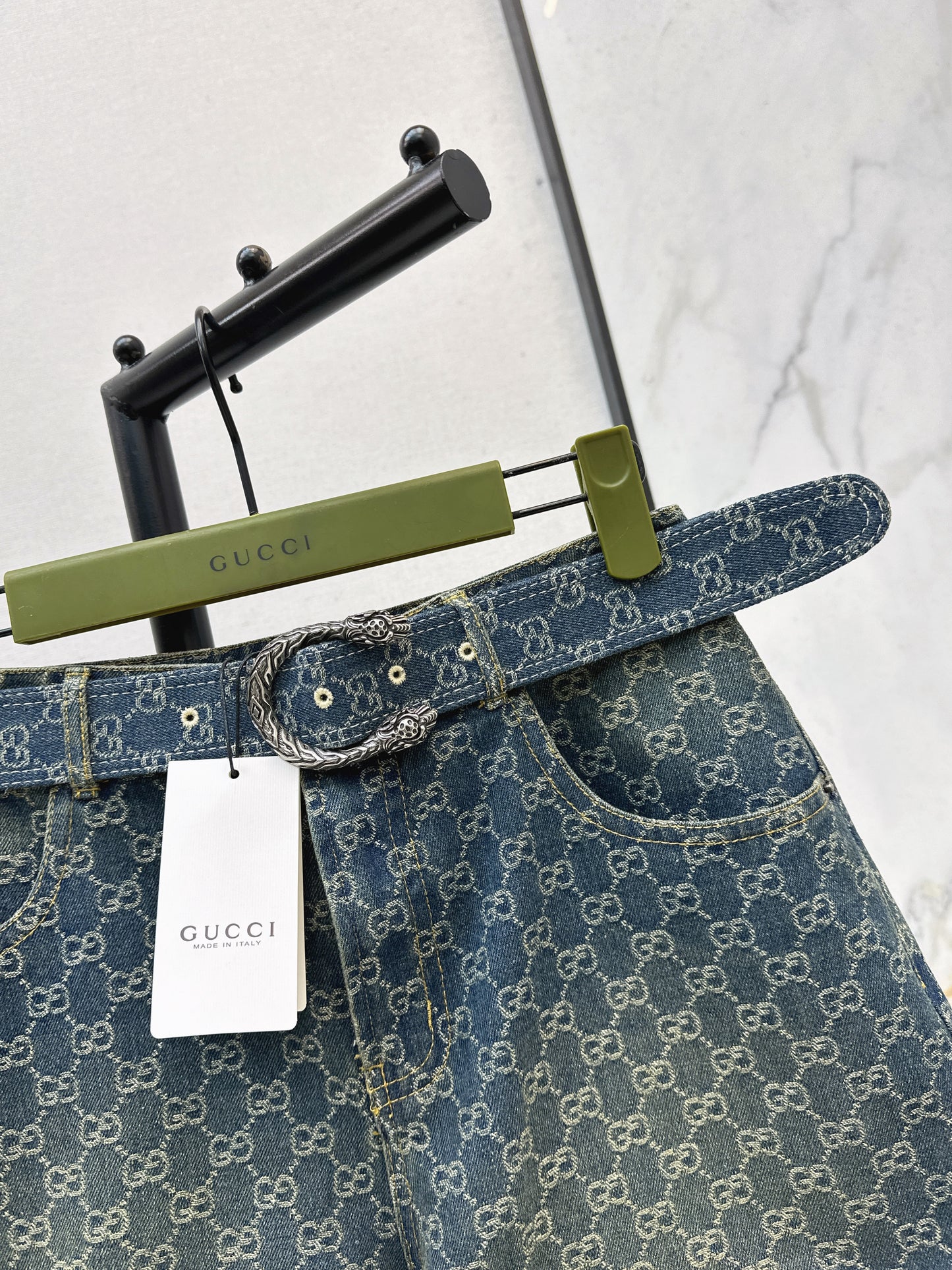 26SS NEW logo jacquard denim shorts