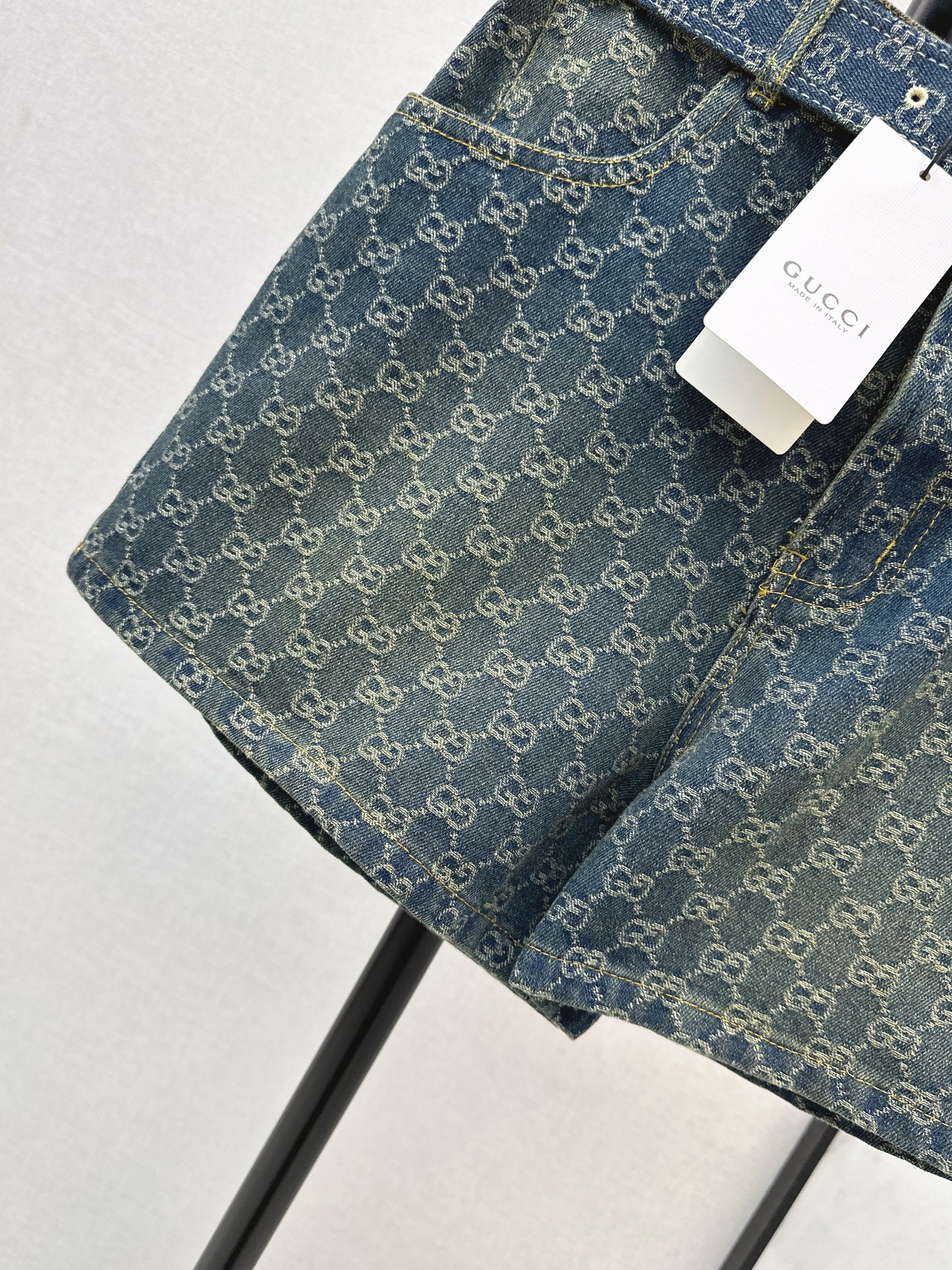 26SS NEW logo jacquard denim shorts