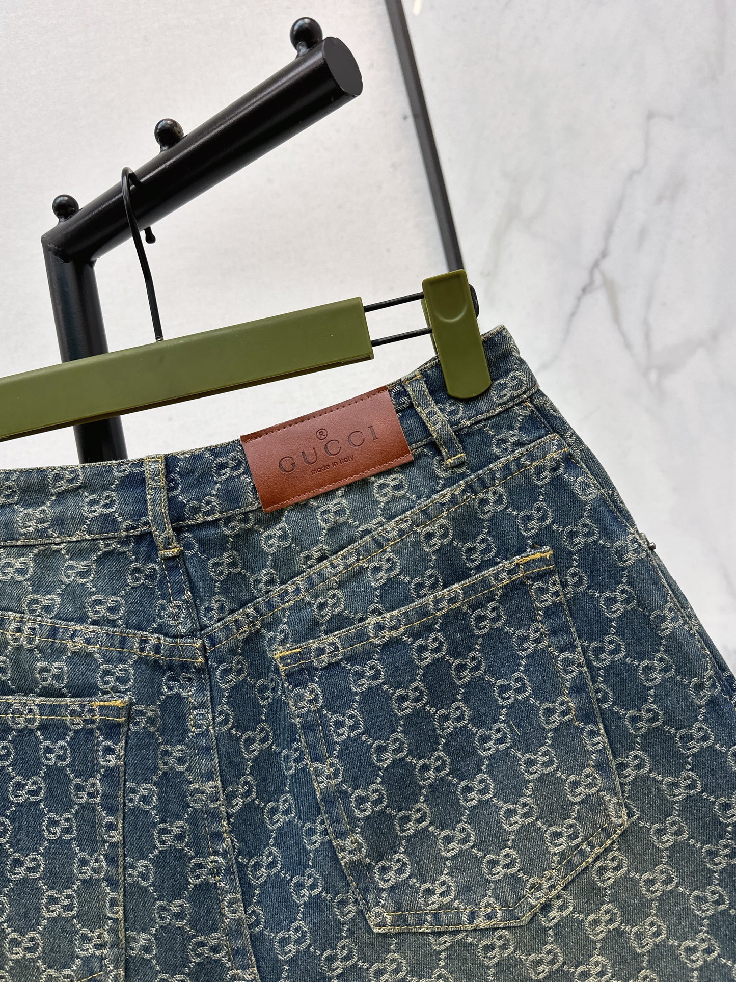 26SS NEW logo jacquard denim shorts