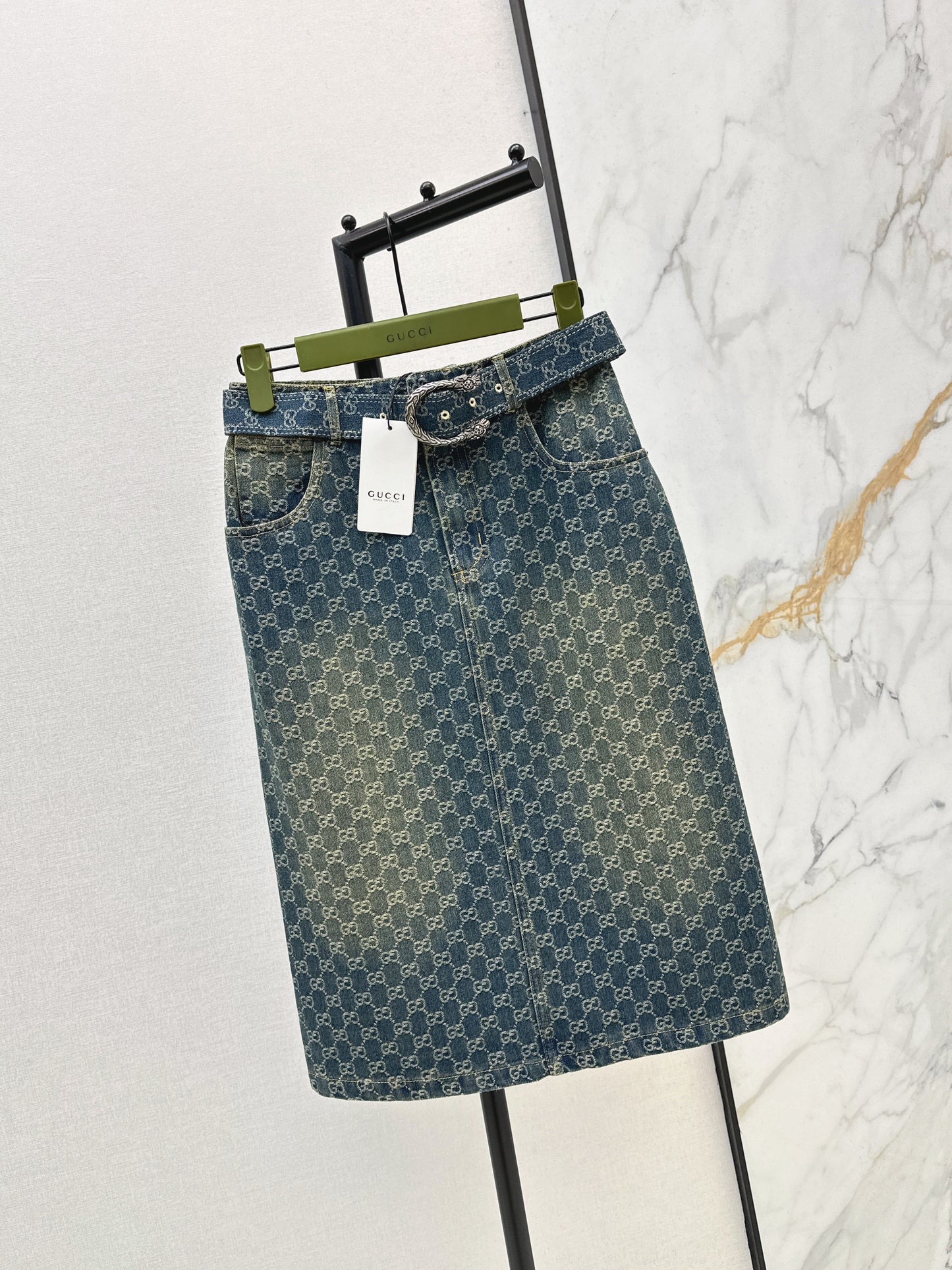 26SS NEW logo jacquard long skirt