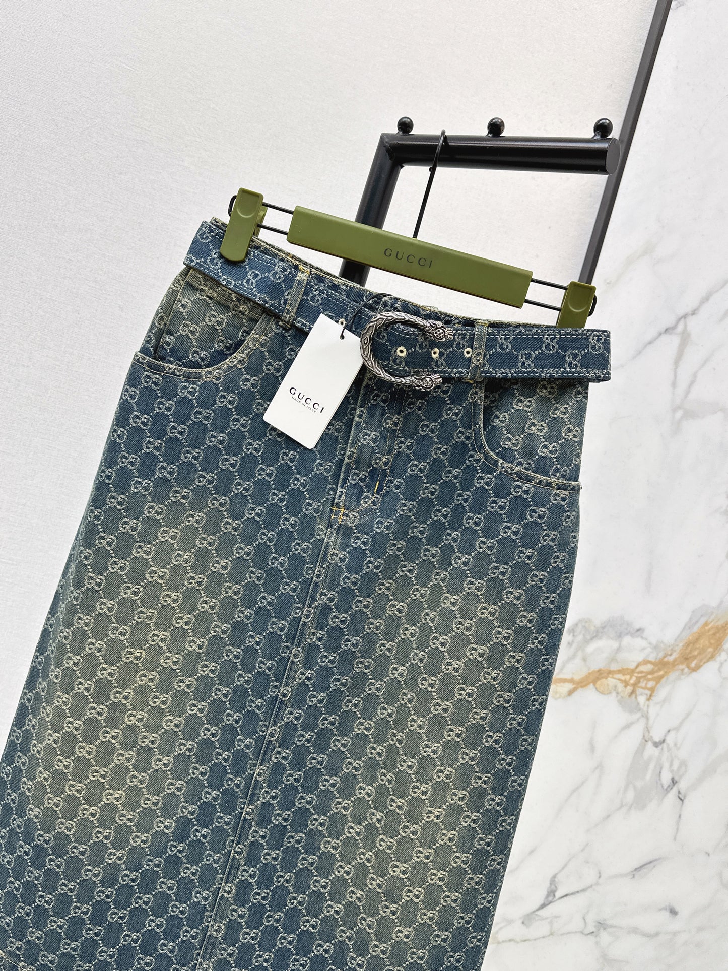 26SS NEW logo jacquard long skirt