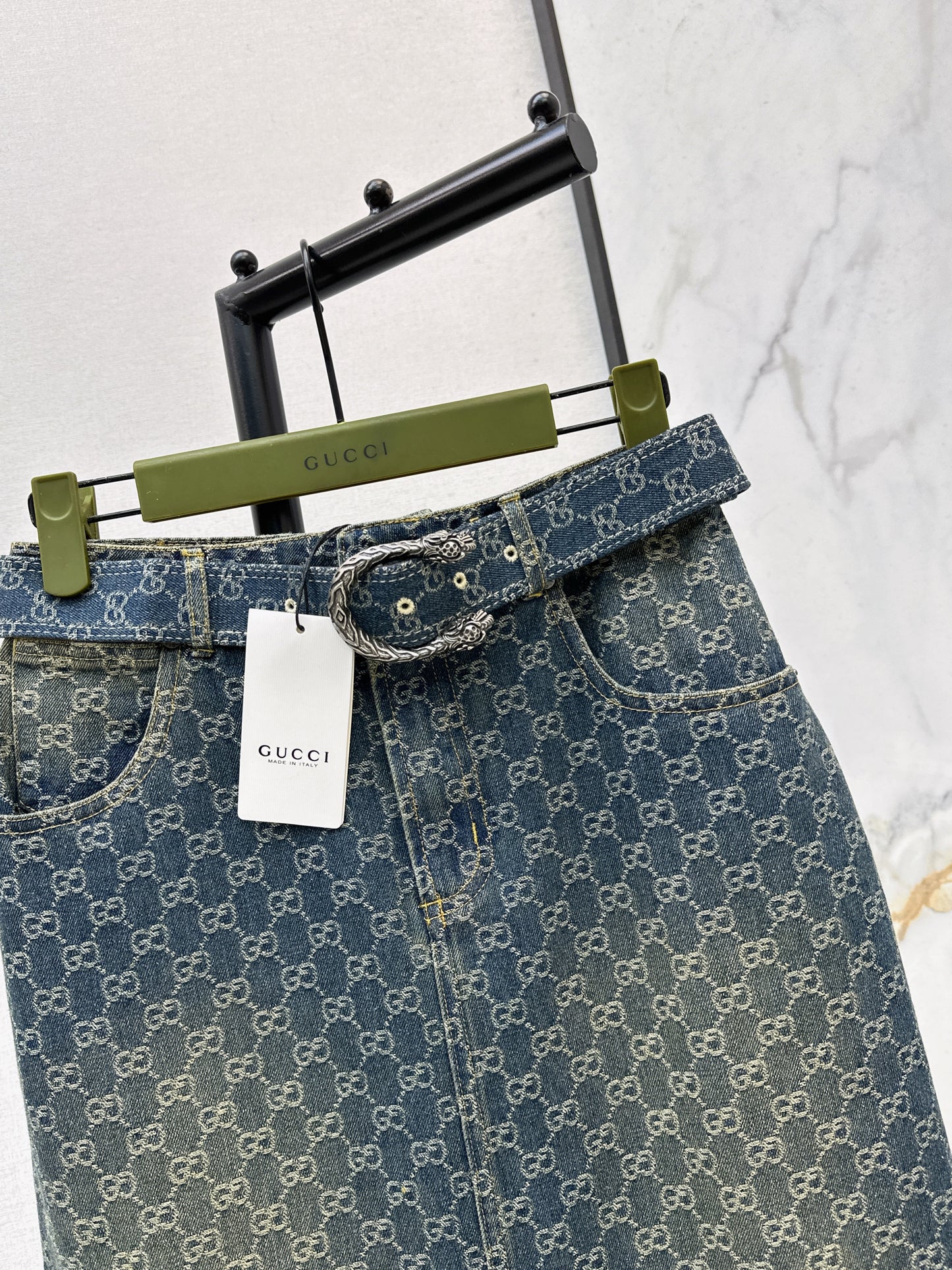 26SS NEW logo jacquard long skirt