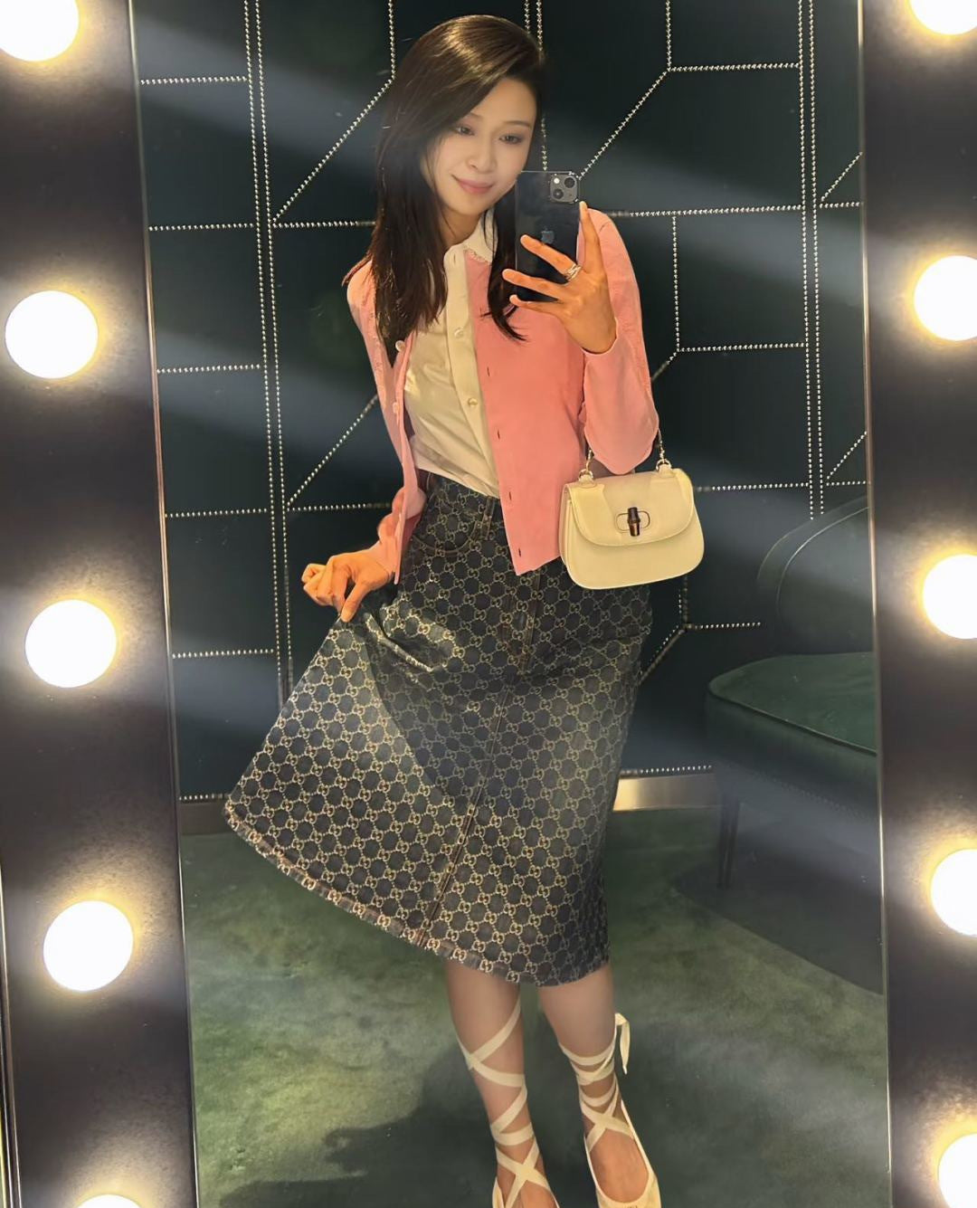 26SS NEW logo jacquard long skirt