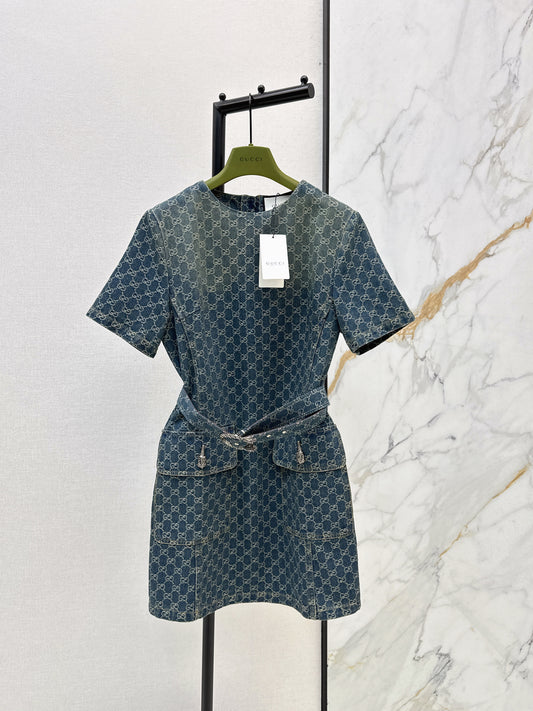 26SS NEW logo jacquard short-sleeved dress