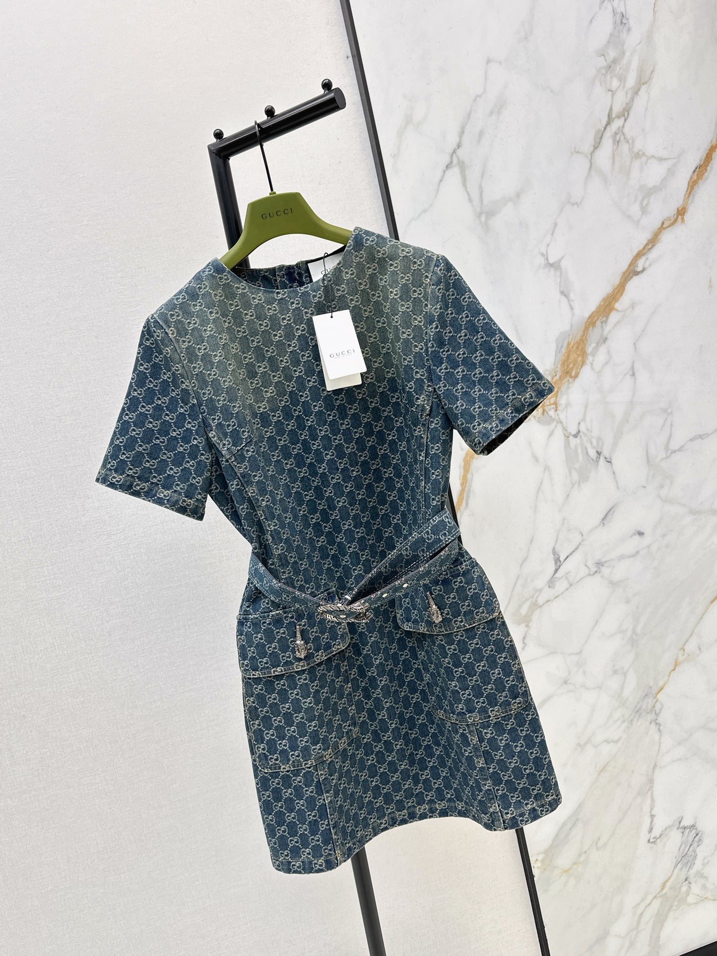 26SS NEW logo jacquard short-sleeved dress