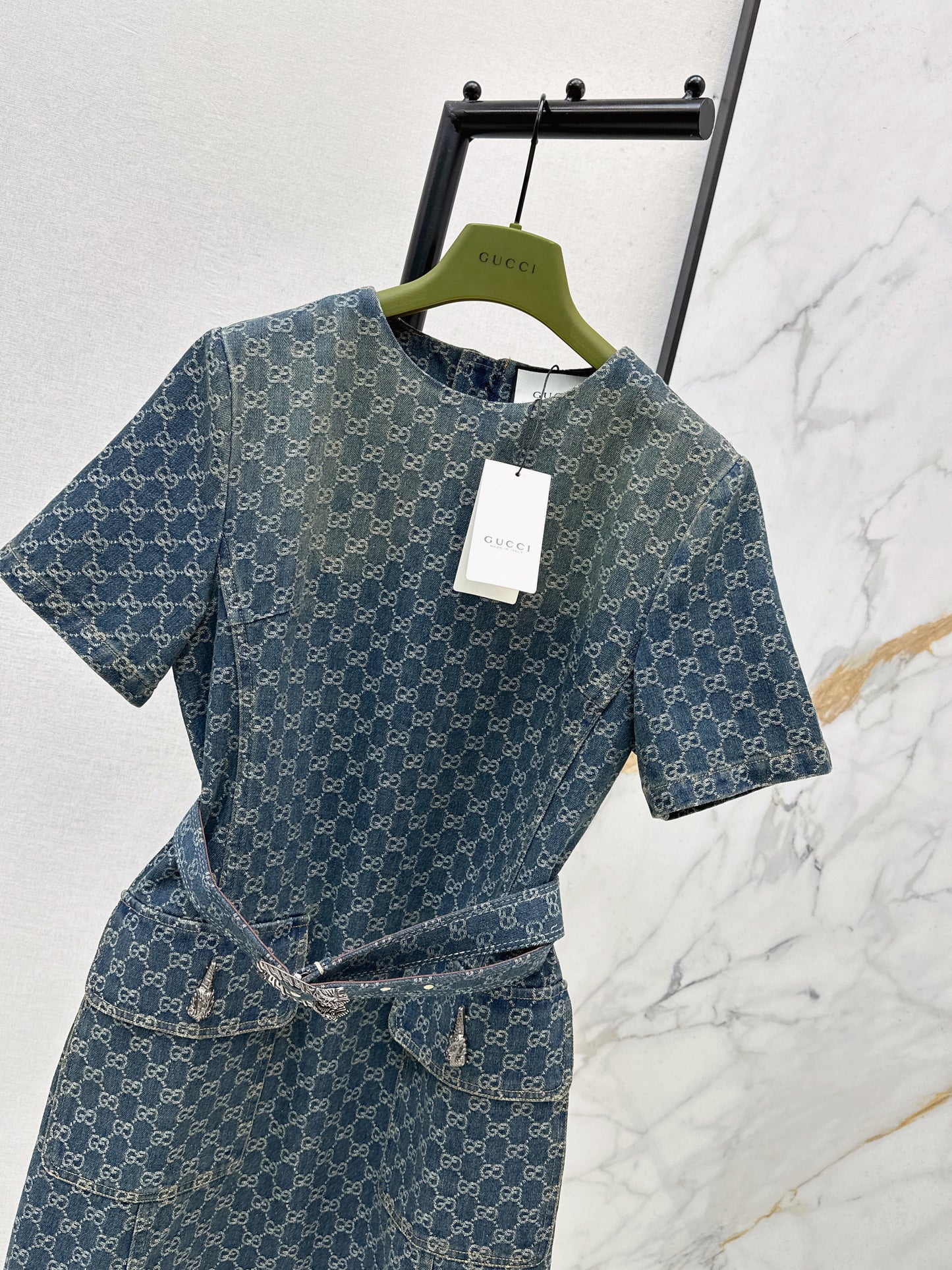 26SS NEW logo jacquard short-sleeved dress