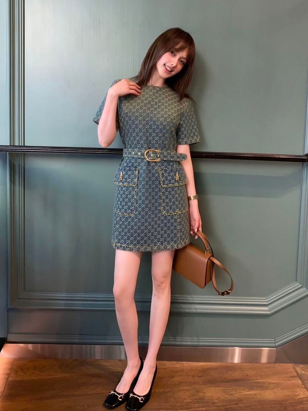 26SS NEW logo jacquard short-sleeved dress