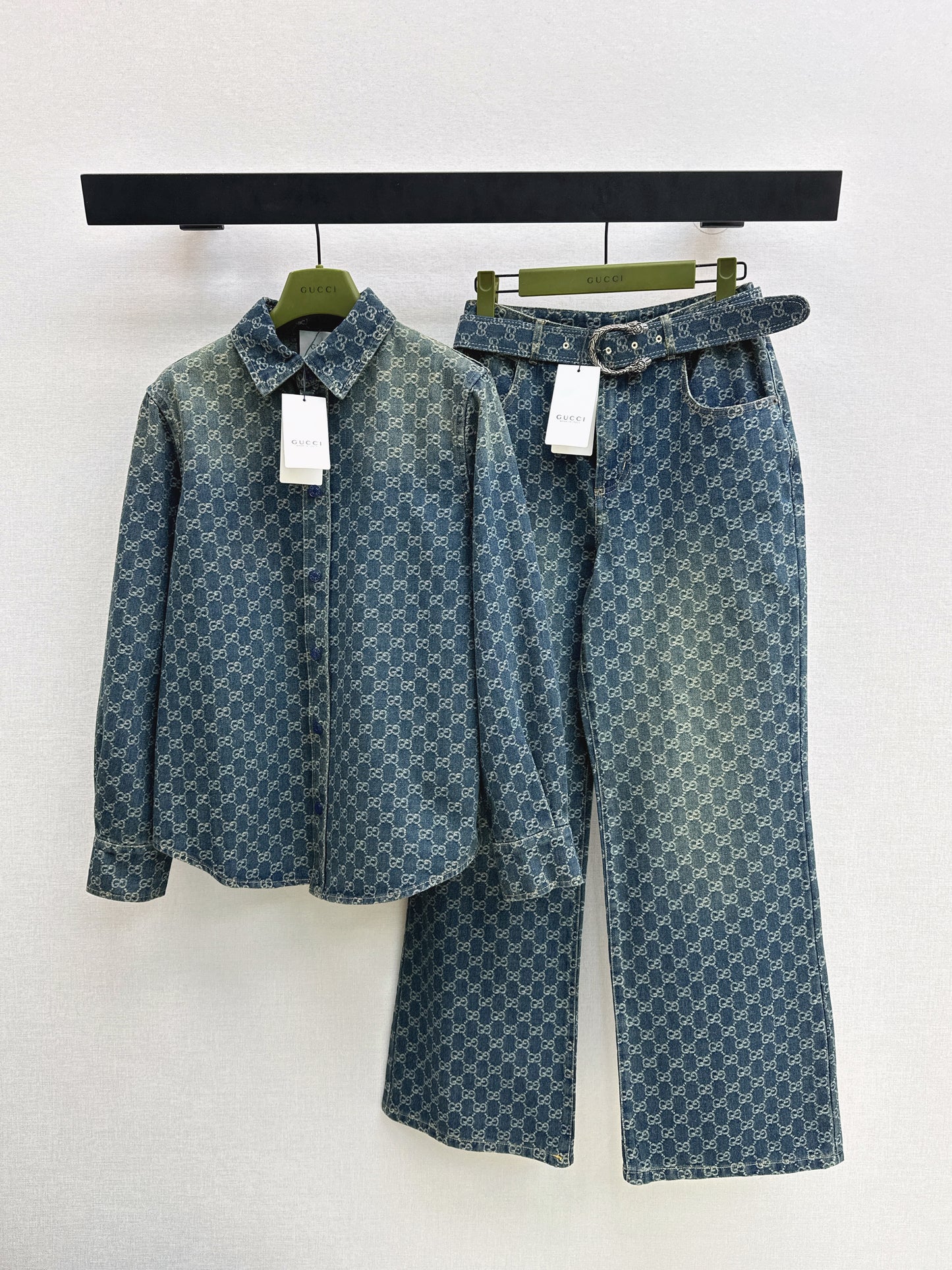 26SS NEW logo jacquard denim shirt