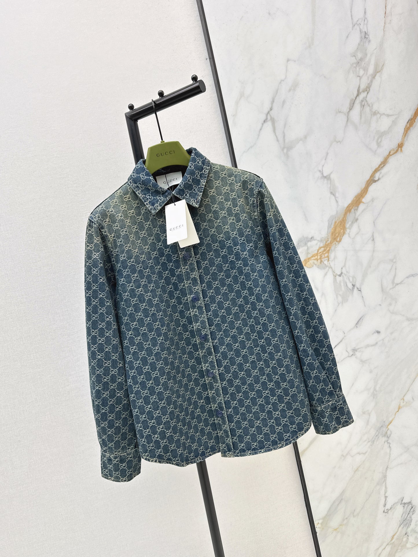 26SS NEW logo jacquard denim shirt