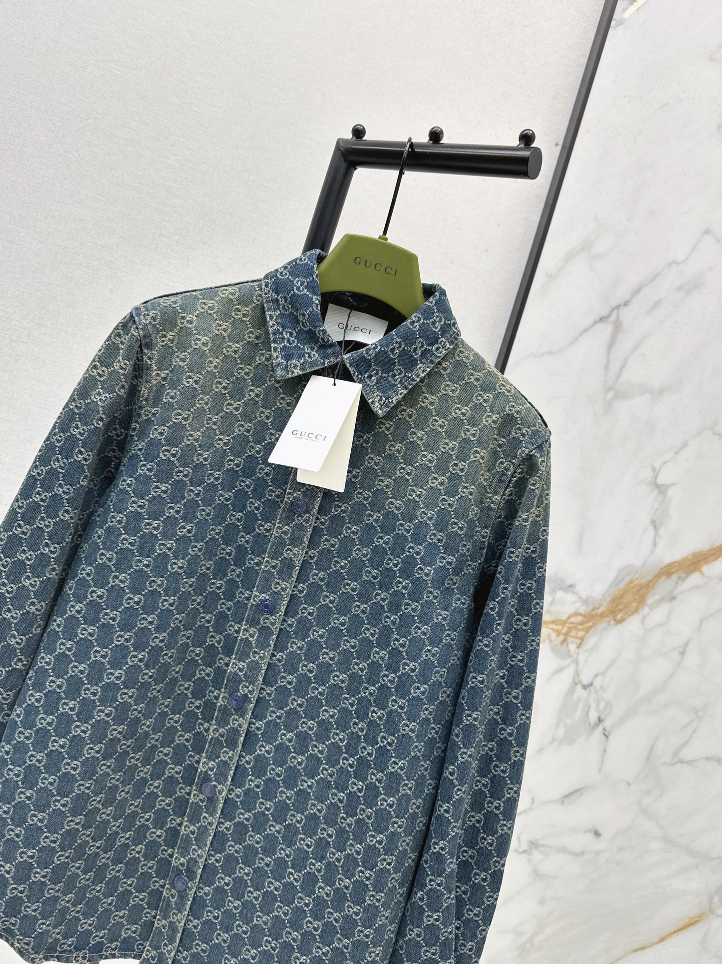26SS NEW logo jacquard denim shirt