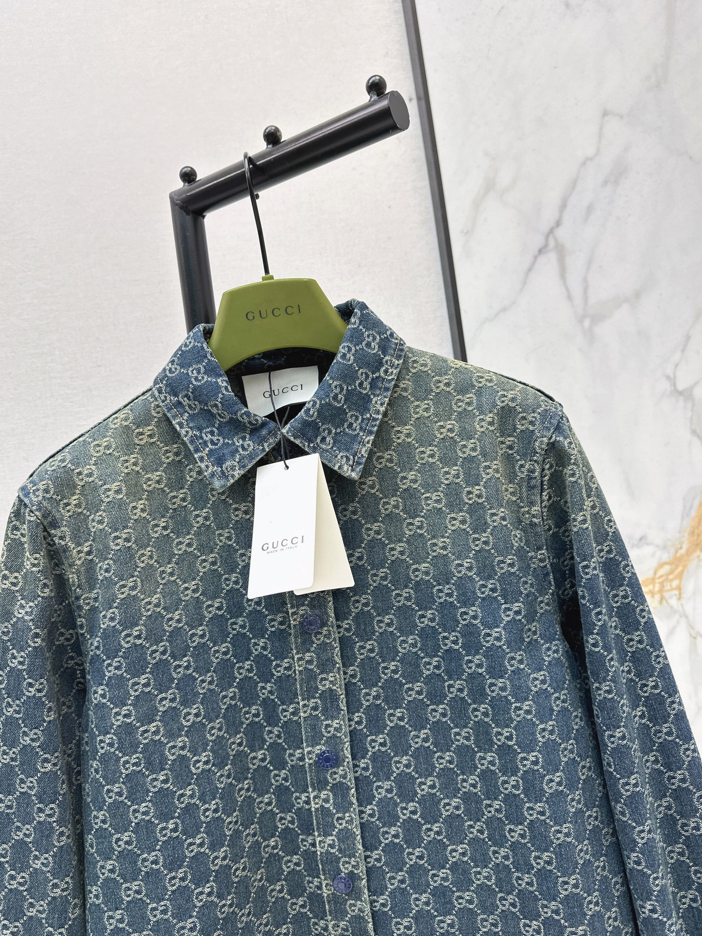 26SS NEW logo jacquard denim shirt