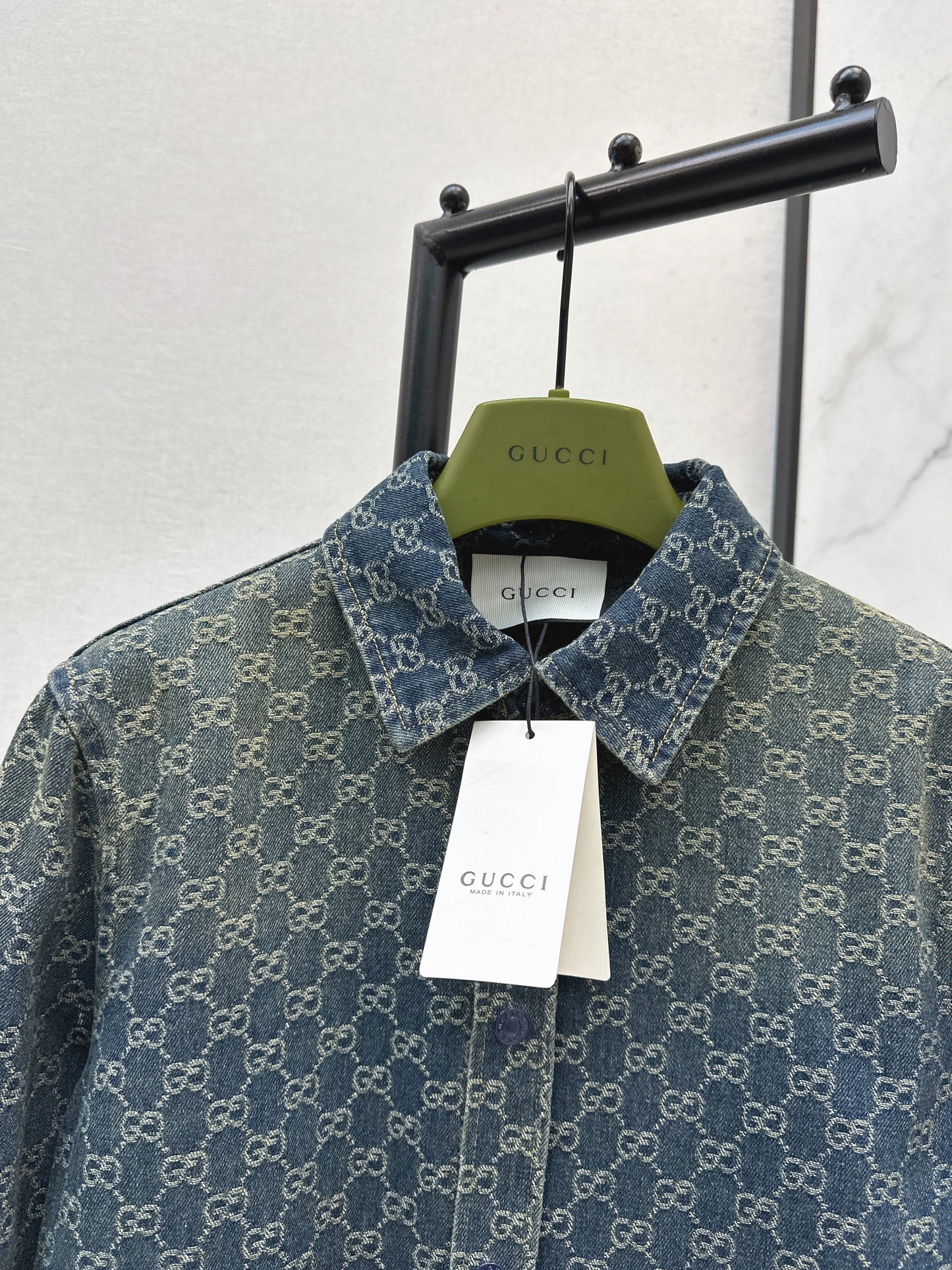 26SS NEW logo jacquard denim shirt