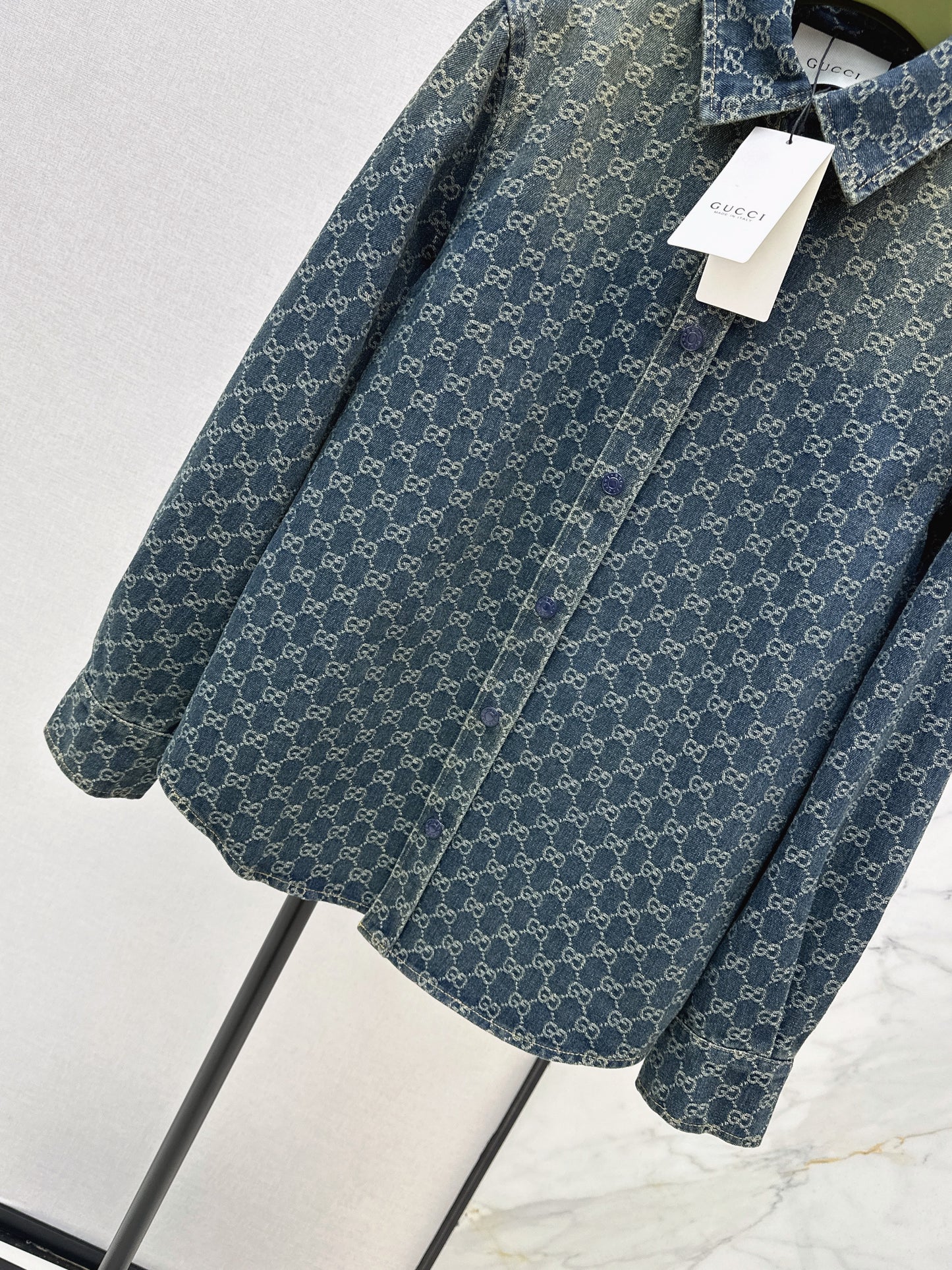 26SS NEW logo jacquard denim shirt