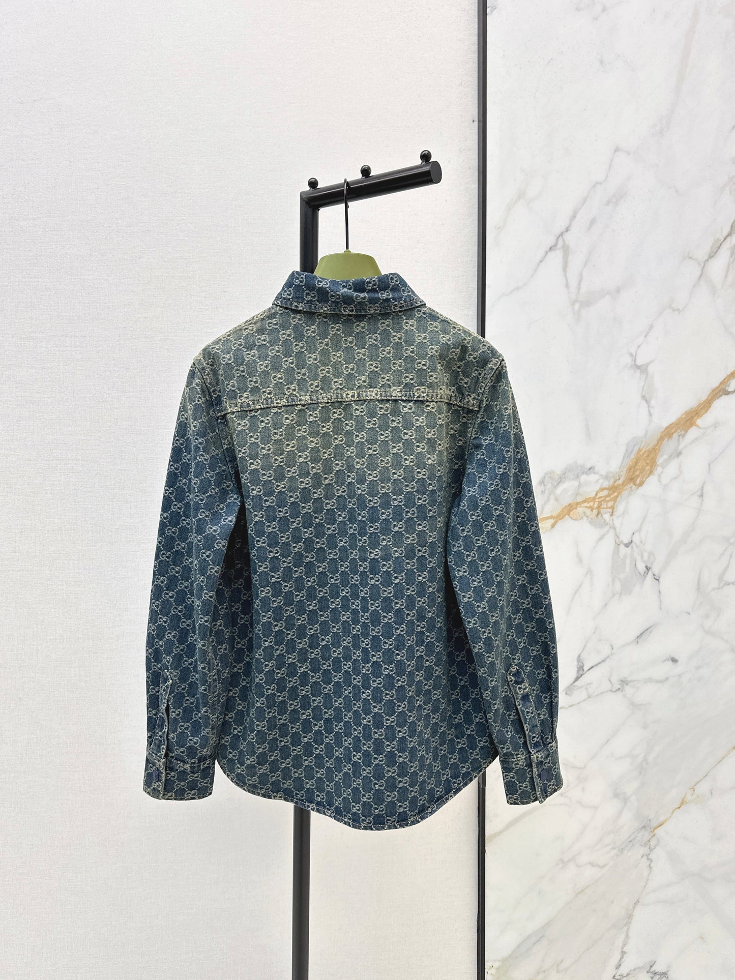26SS NEW logo jacquard denim shirt