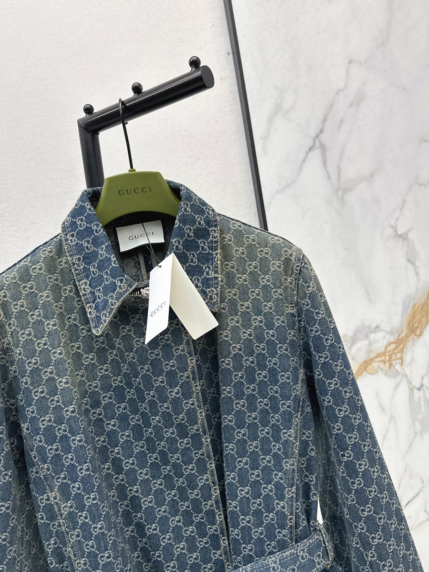 26SS NEW logo jacquard denim long coat